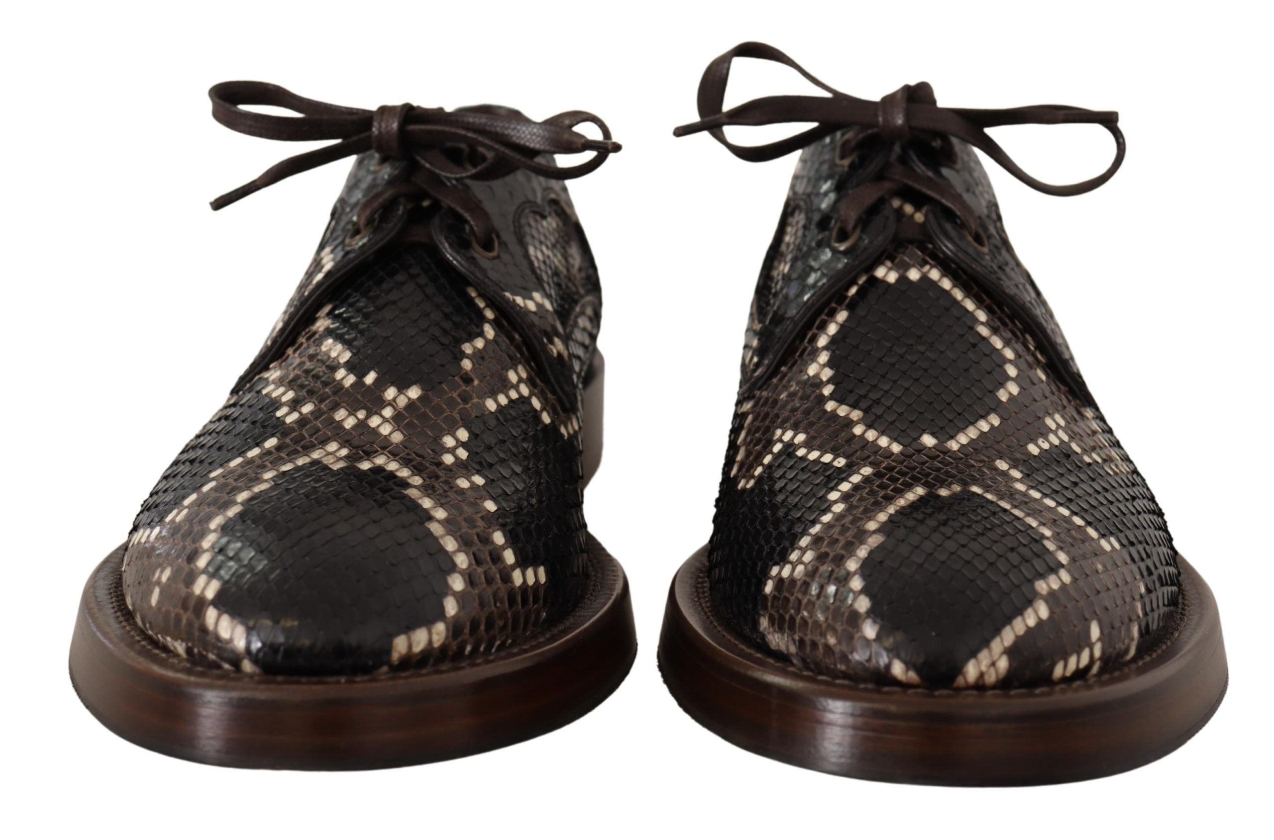 Dolce & Gabbana Brown Derby Exotic Leather Men Shoes - DEA STILOSA MILANO