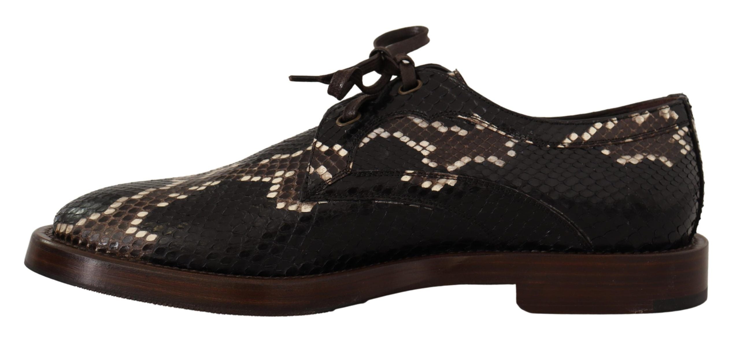 Dolce & Gabbana Brown Derby Exotic Leather Men Shoes - DEA STILOSA MILANO