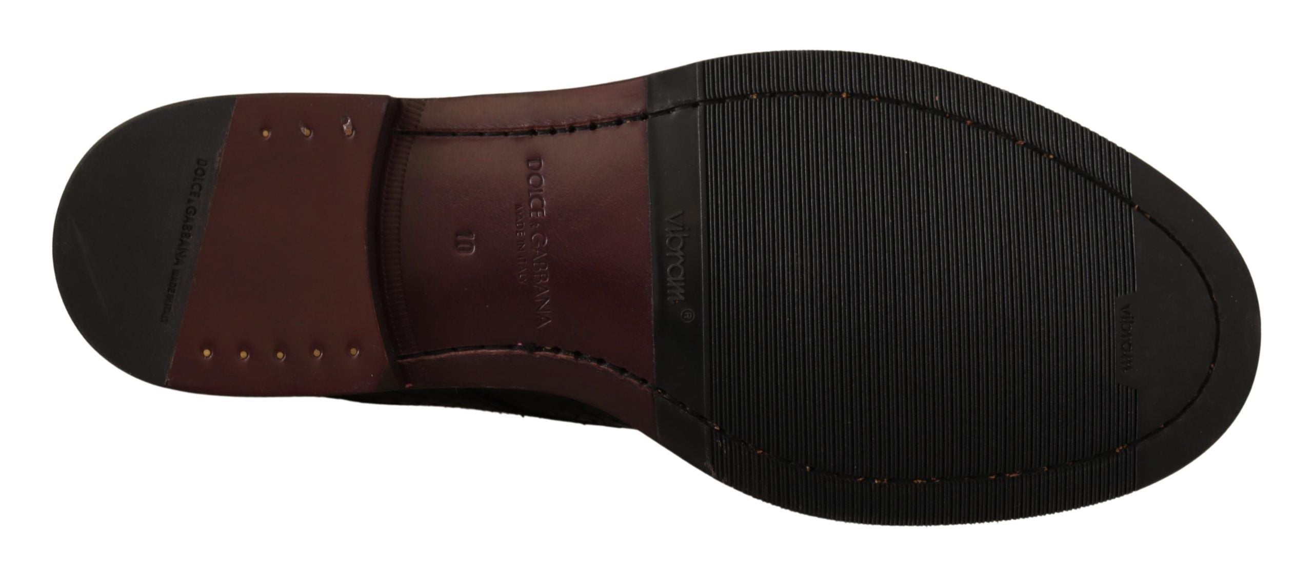 Dolce & Gabbana Brown Derby Exotic Leather Men Shoes - DEA STILOSA MILANO