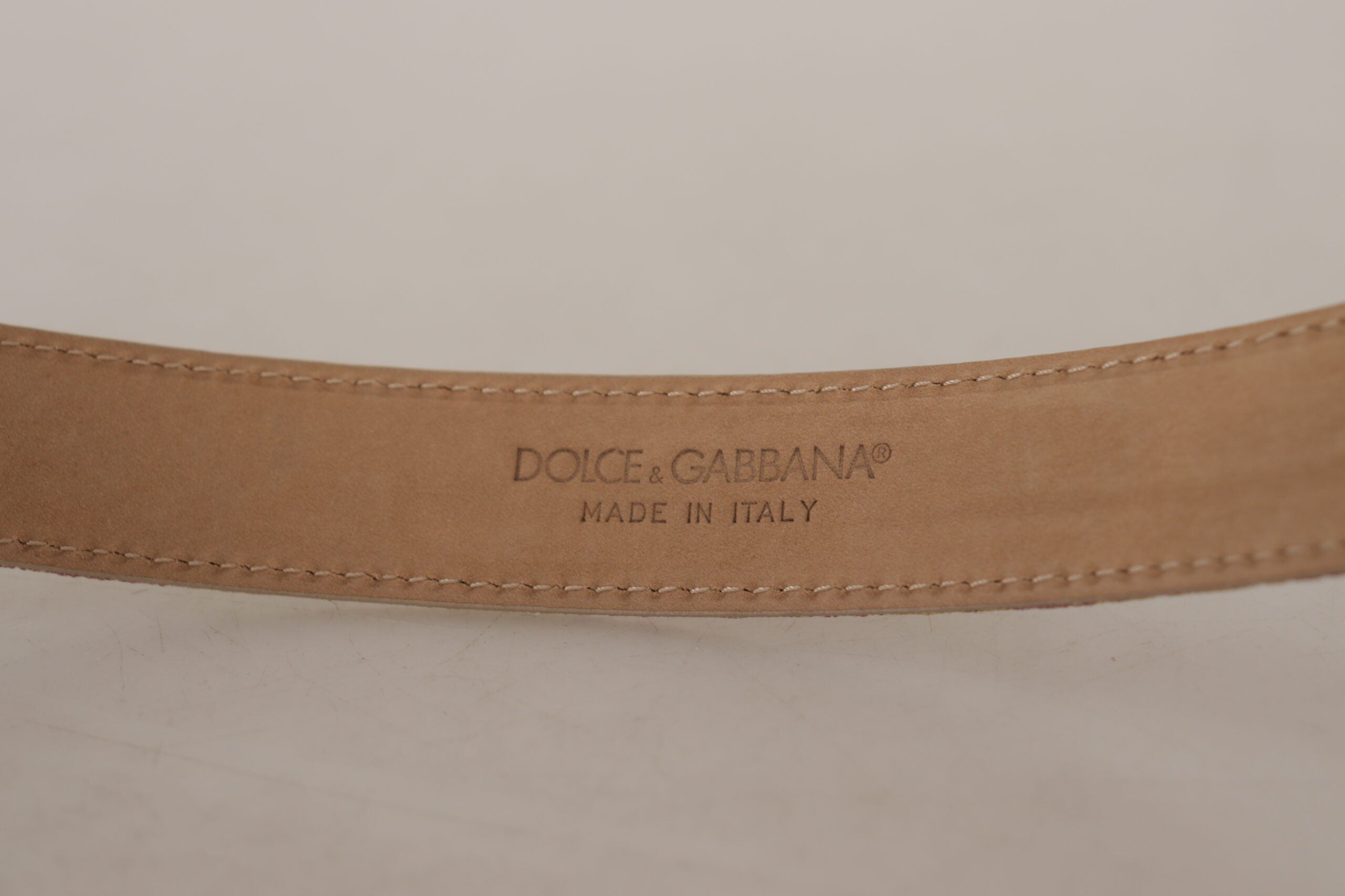Dolce & Gabbana Rose Pink Jacquard DG Logo Gold Metal Buckle Belt - DEA STILOSA MILANO