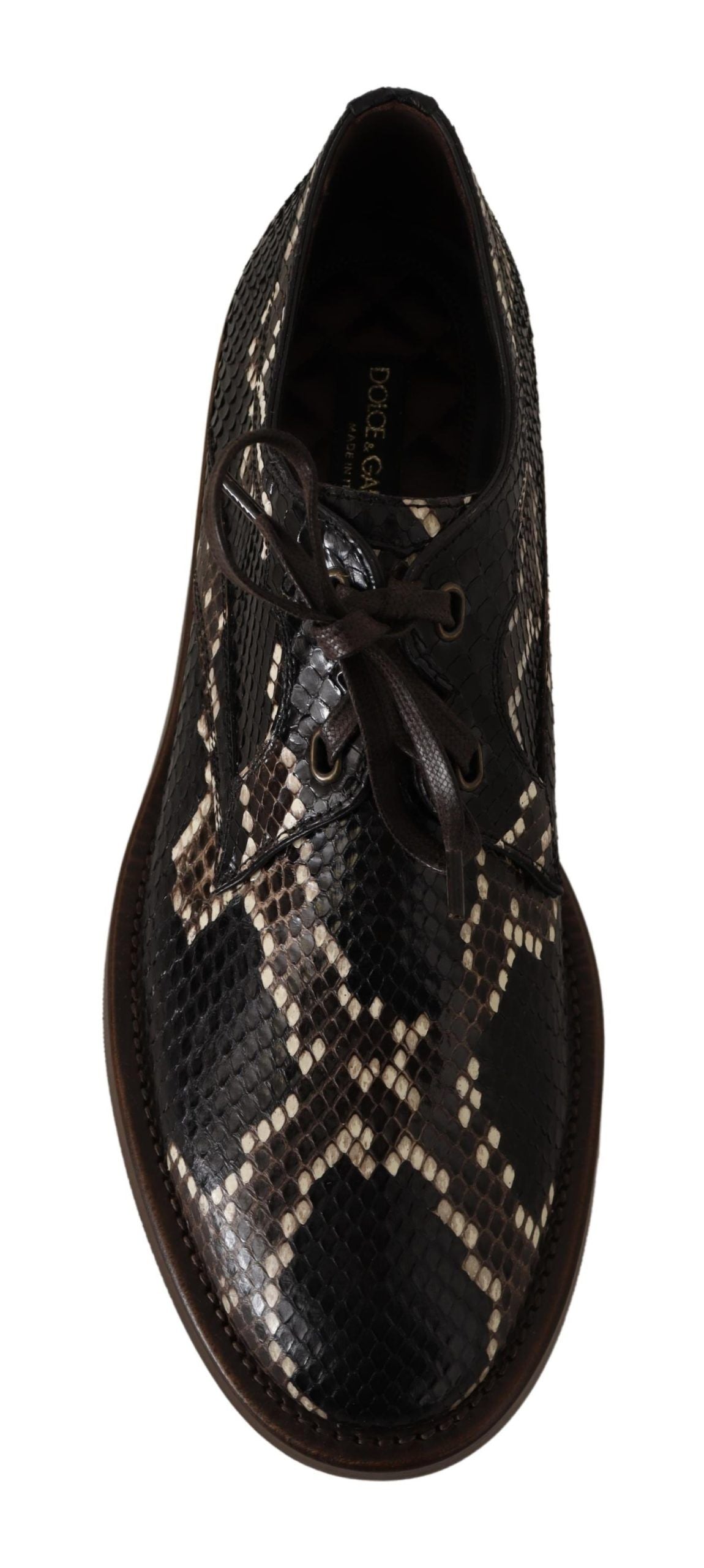Dolce & Gabbana Brown Derby Exotic Leather Men Shoes - DEA STILOSA MILANO