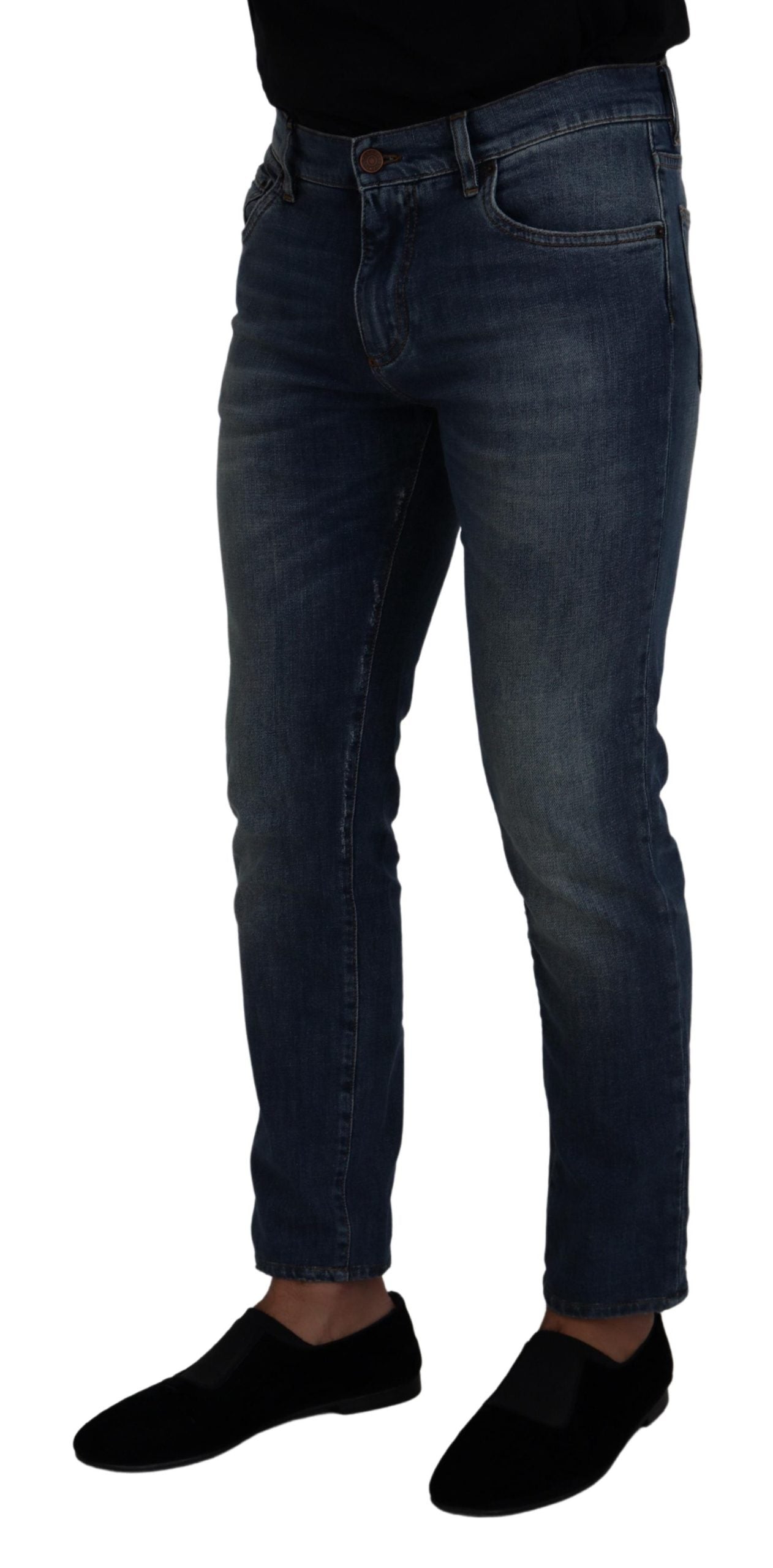 Dolce & Gabbana Blue Washed Cotton Low Waist Denim Jeans - DEA STILOSA MILANO