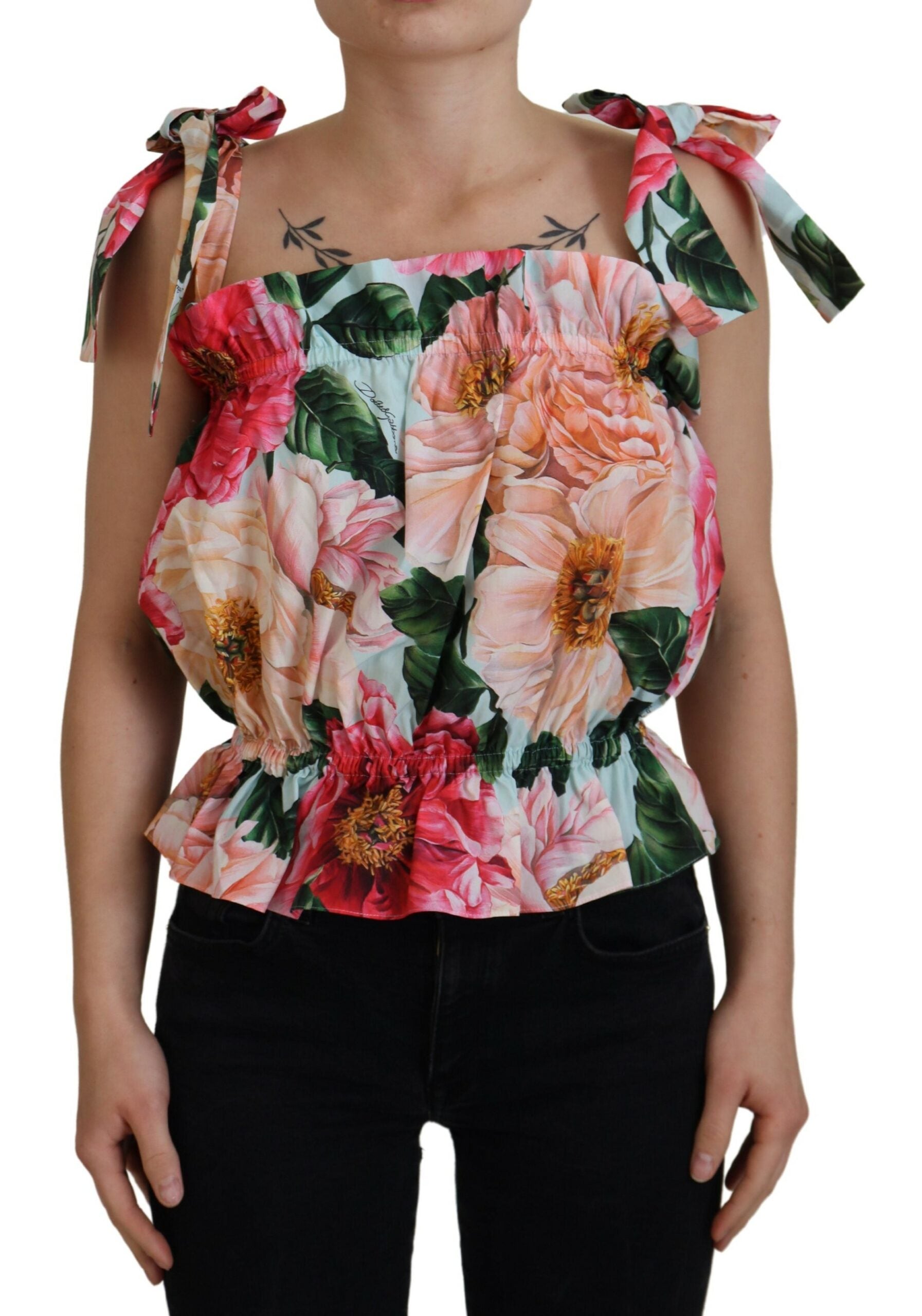 Dolce & Gabbana Multicolor Floral Print Sleeveless Tank Top - DEA STILOSA MILANO