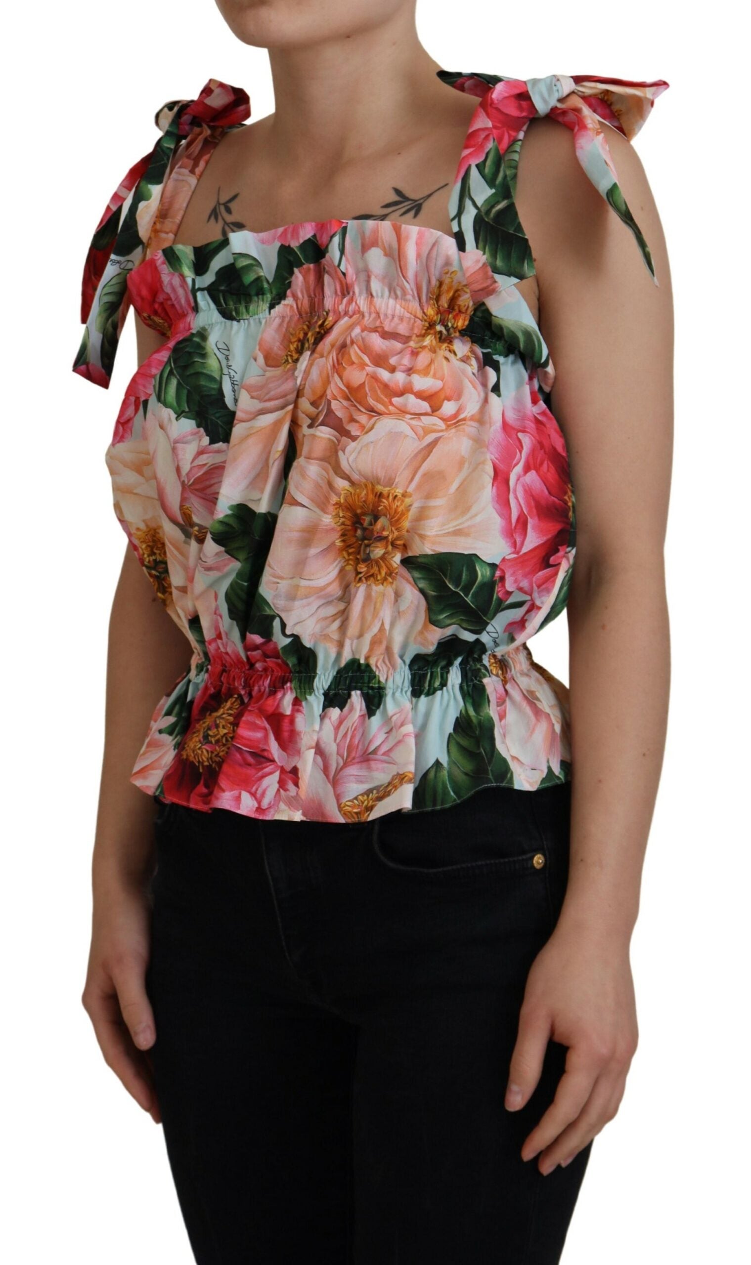 Dolce & Gabbana Multicolor Floral Print Sleeveless Tank Top - DEA STILOSA MILANO