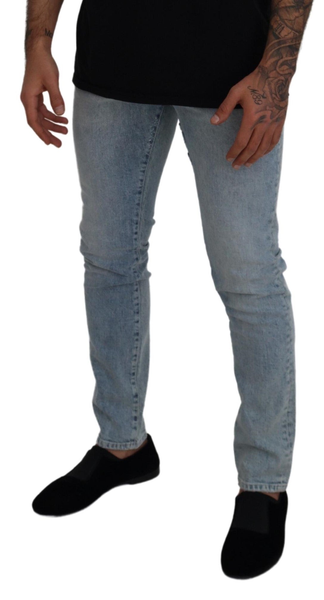 Dolce & Gabbana Light Blue Cotton Slim Fit Denim Jeans - DEA STILOSA MILANO
