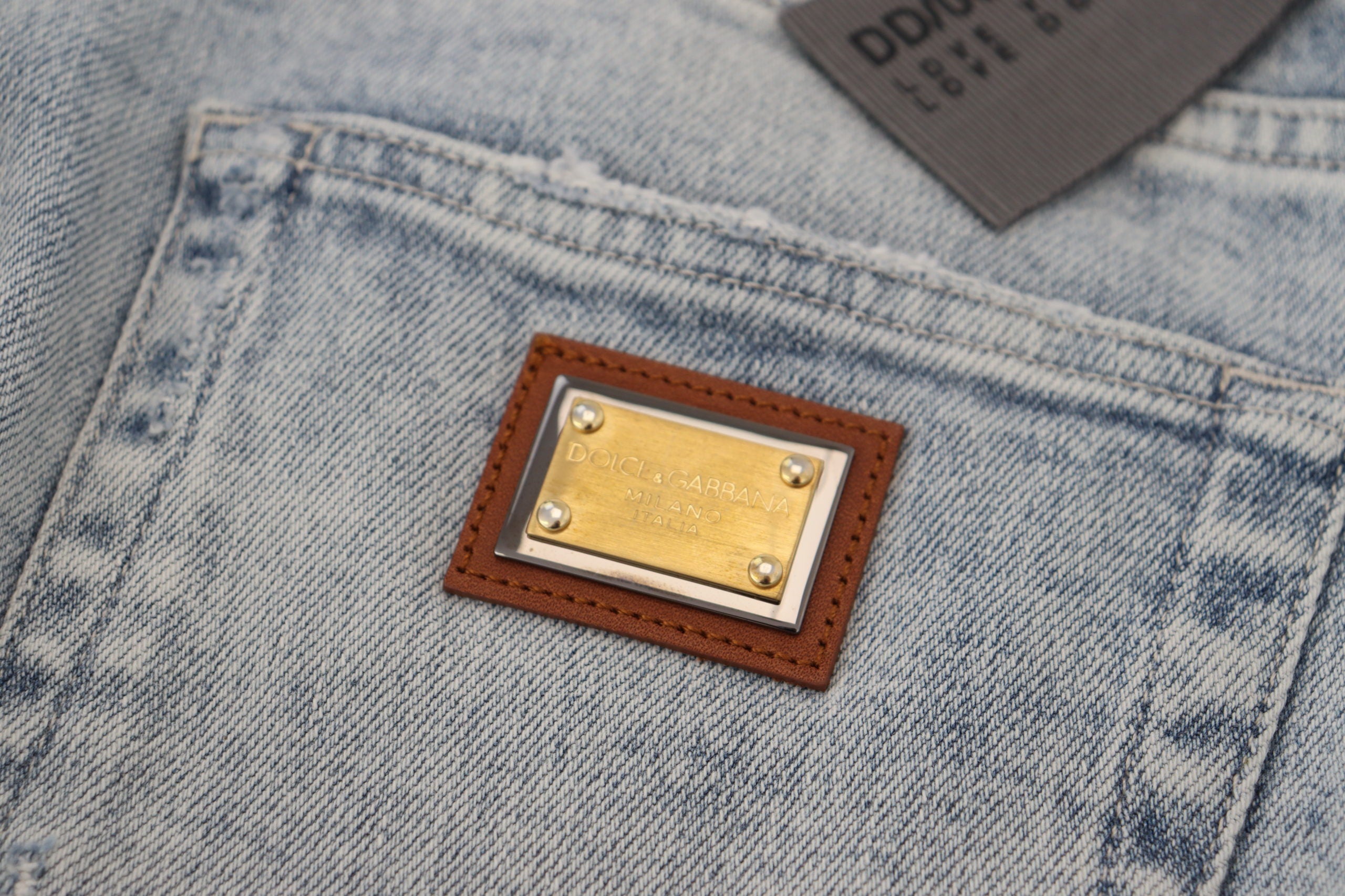 Dolce & Gabbana Light Blue Cotton Slim Fit Denim Jeans - DEA STILOSA MILANO