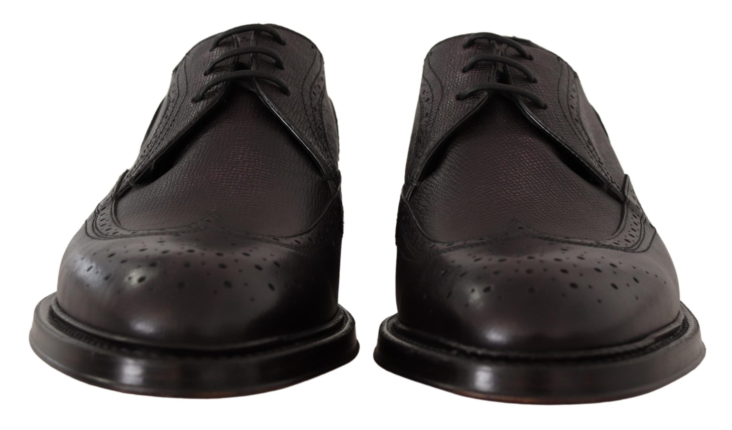 Dolce & Gabbana Purple Wingtip Leather Derby Shoes - DEA STILOSA MILANO