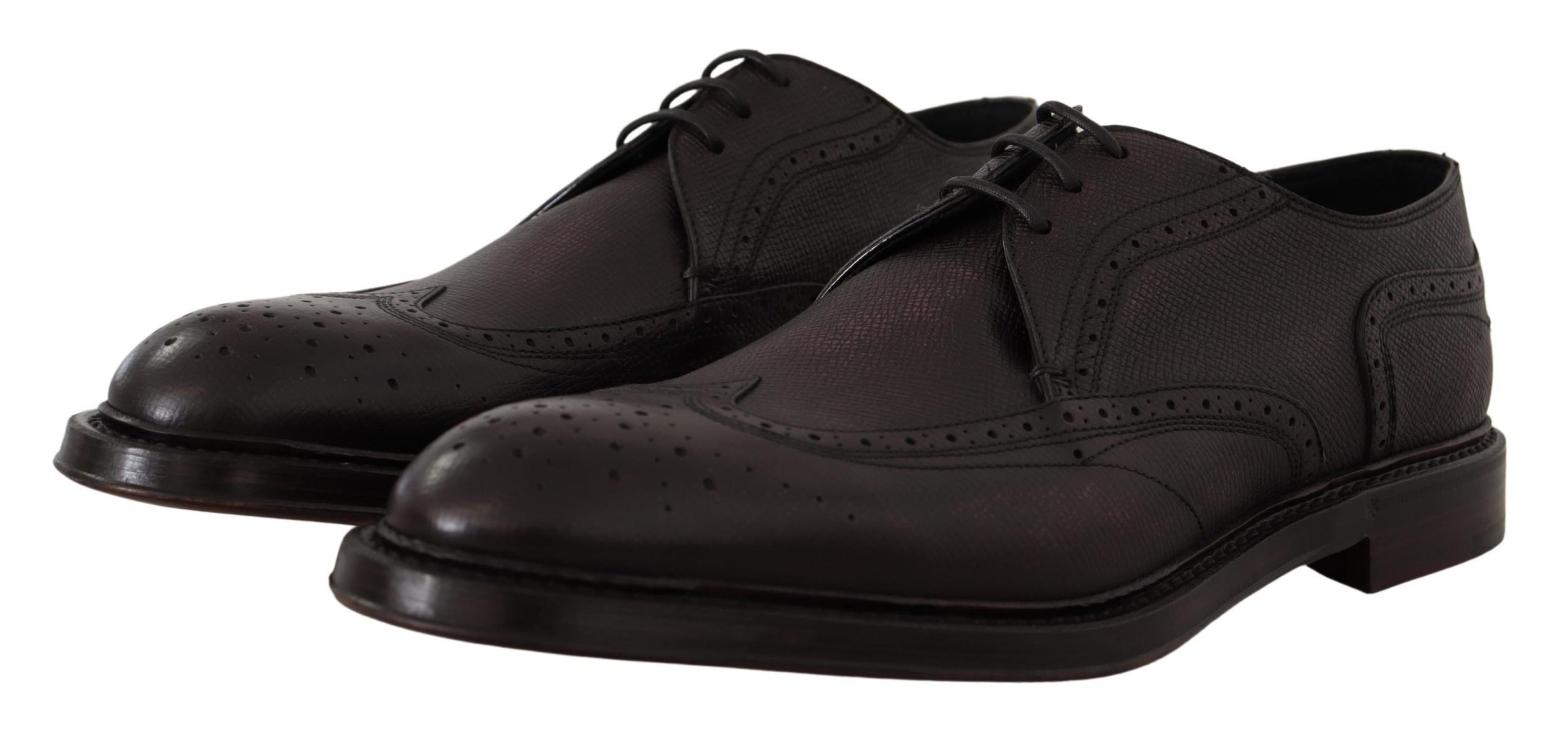 Dolce & Gabbana Purple Wingtip Leather Derby Shoes - DEA STILOSA MILANO
