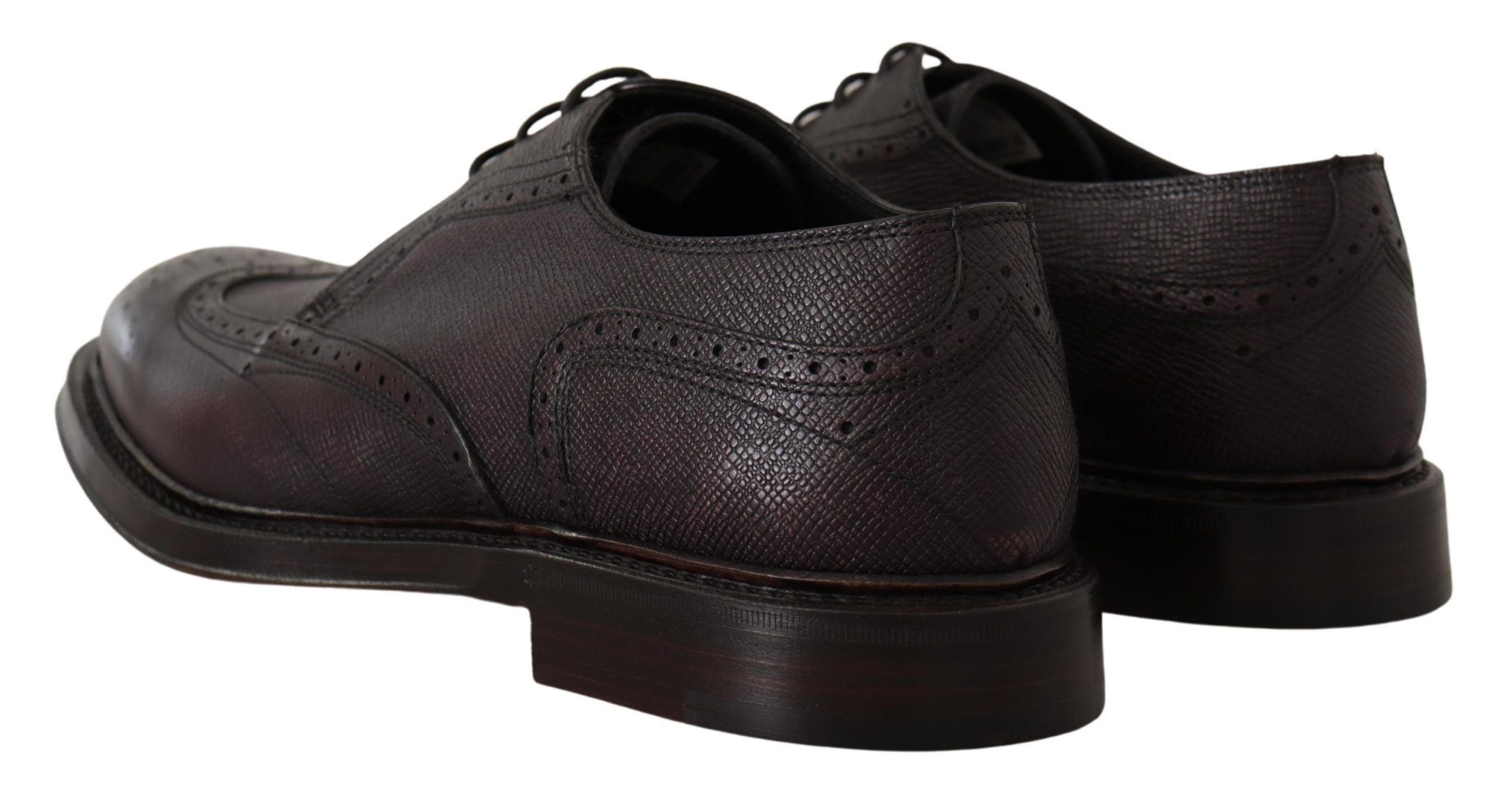 Dolce & Gabbana Purple Wingtip Leather Derby Shoes - DEA STILOSA MILANO