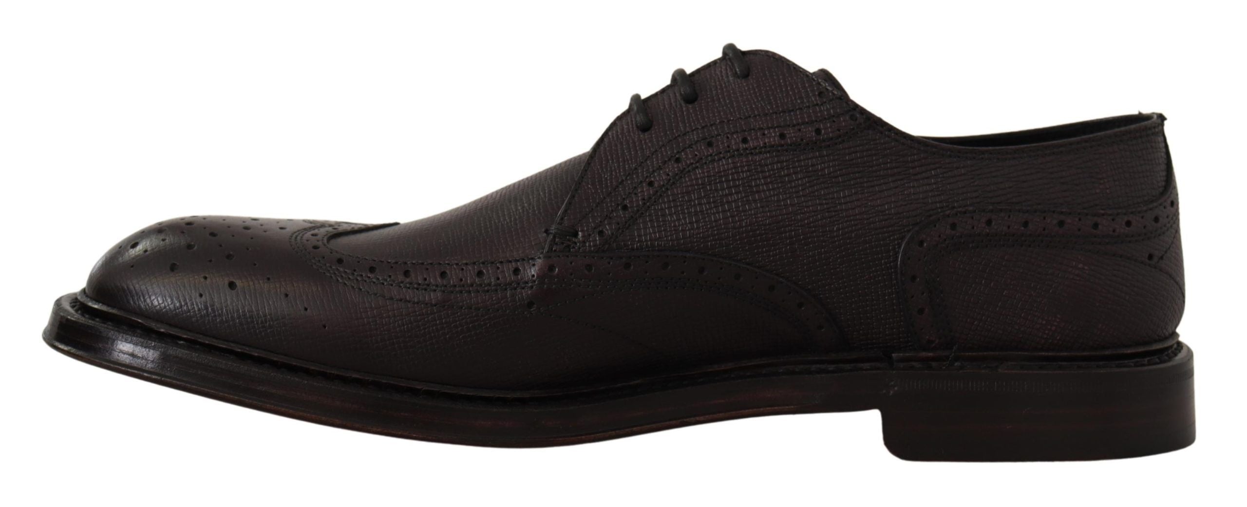 Dolce & Gabbana Purple Wingtip Leather Derby Shoes - DEA STILOSA MILANO