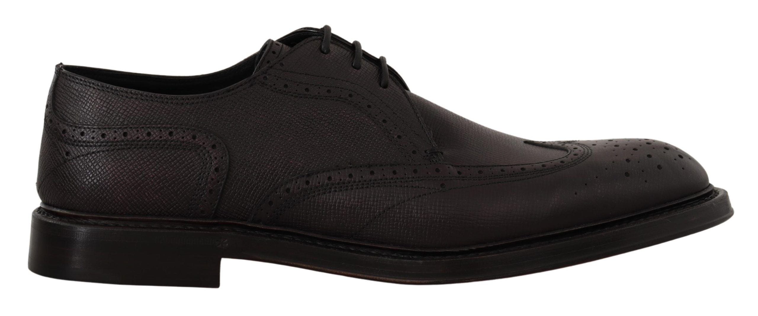 Dolce & Gabbana Purple Wingtip Leather Derby Shoes - DEA STILOSA MILANO
