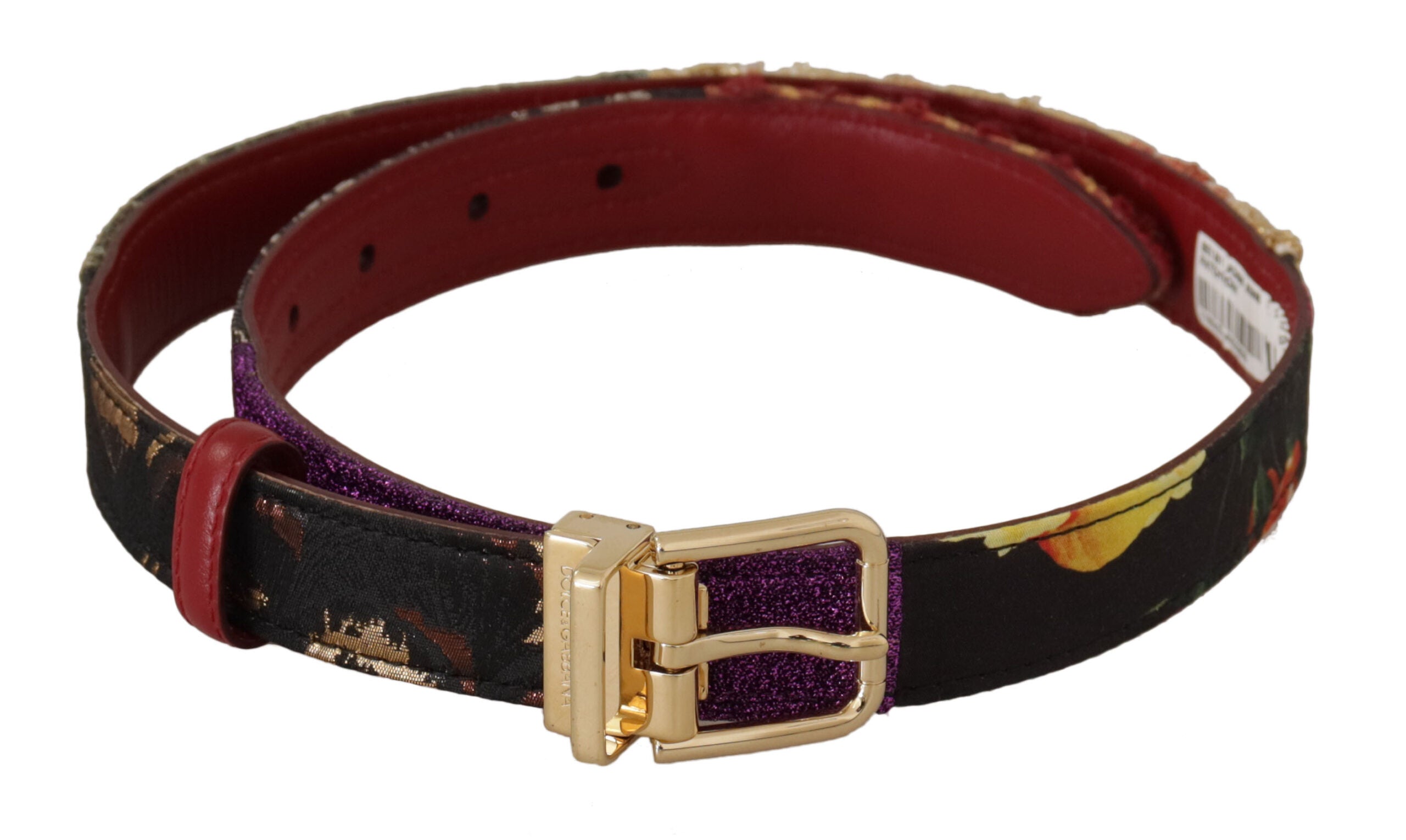 Dolce & Gabbana Multicolor Patchwork Leather Gold Metal Buckle Belt - DEA STILOSA MILANO