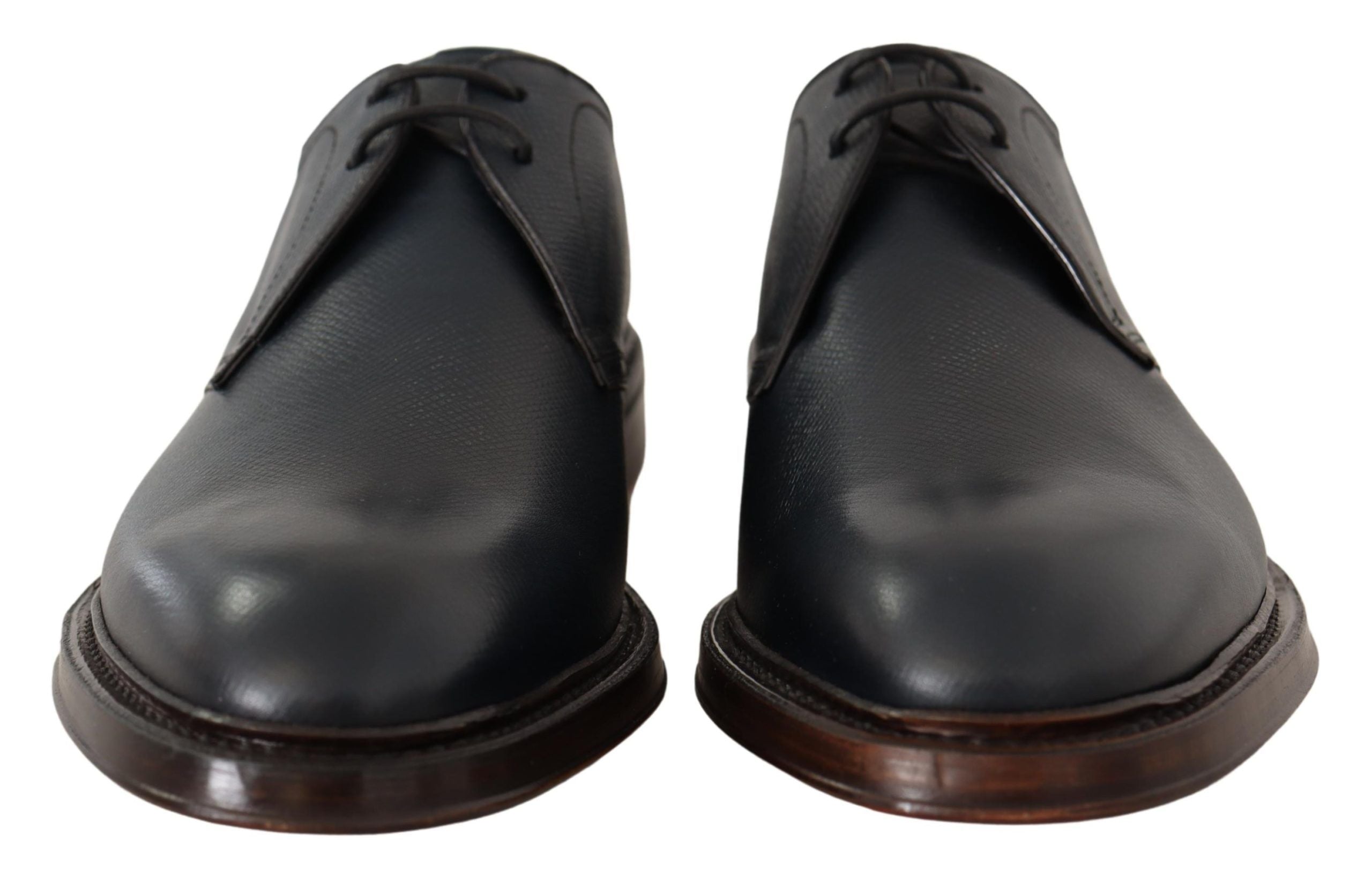Dolce & Gabbana Blue Leather Derby Formal Shoes - DEA STILOSA MILANO