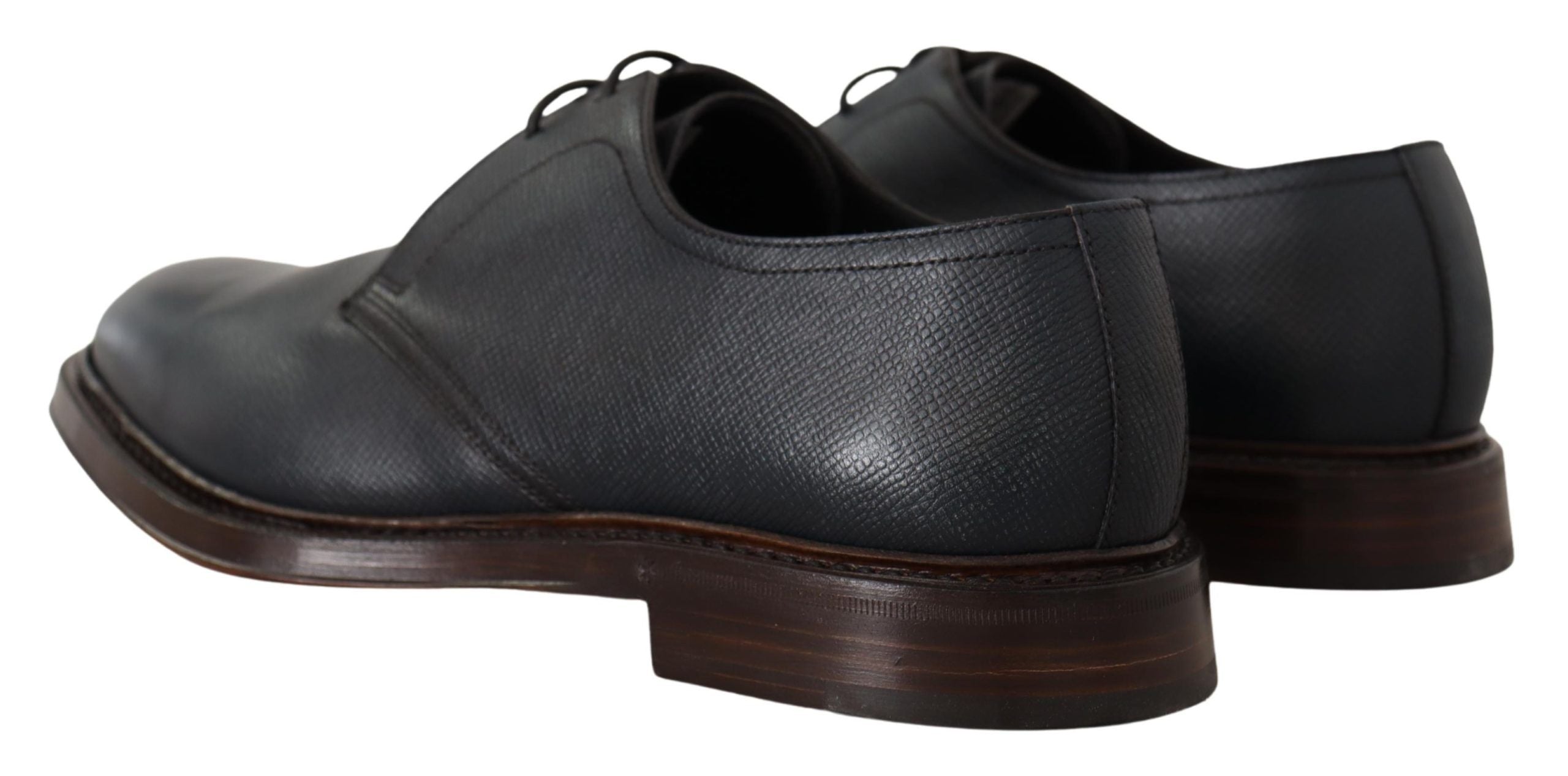 Dolce & Gabbana Blue Leather Derby Formal Shoes - DEA STILOSA MILANO