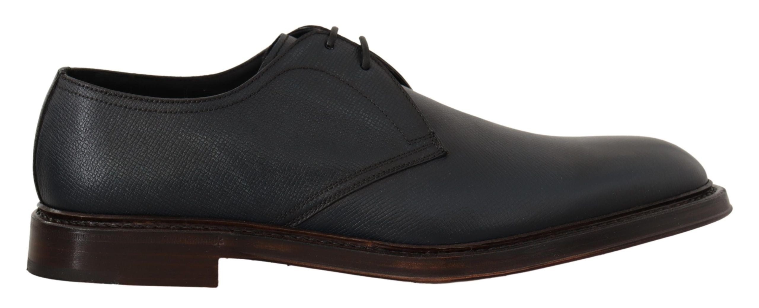 Dolce & Gabbana Blue Leather Derby Formal Shoes - DEA STILOSA MILANO