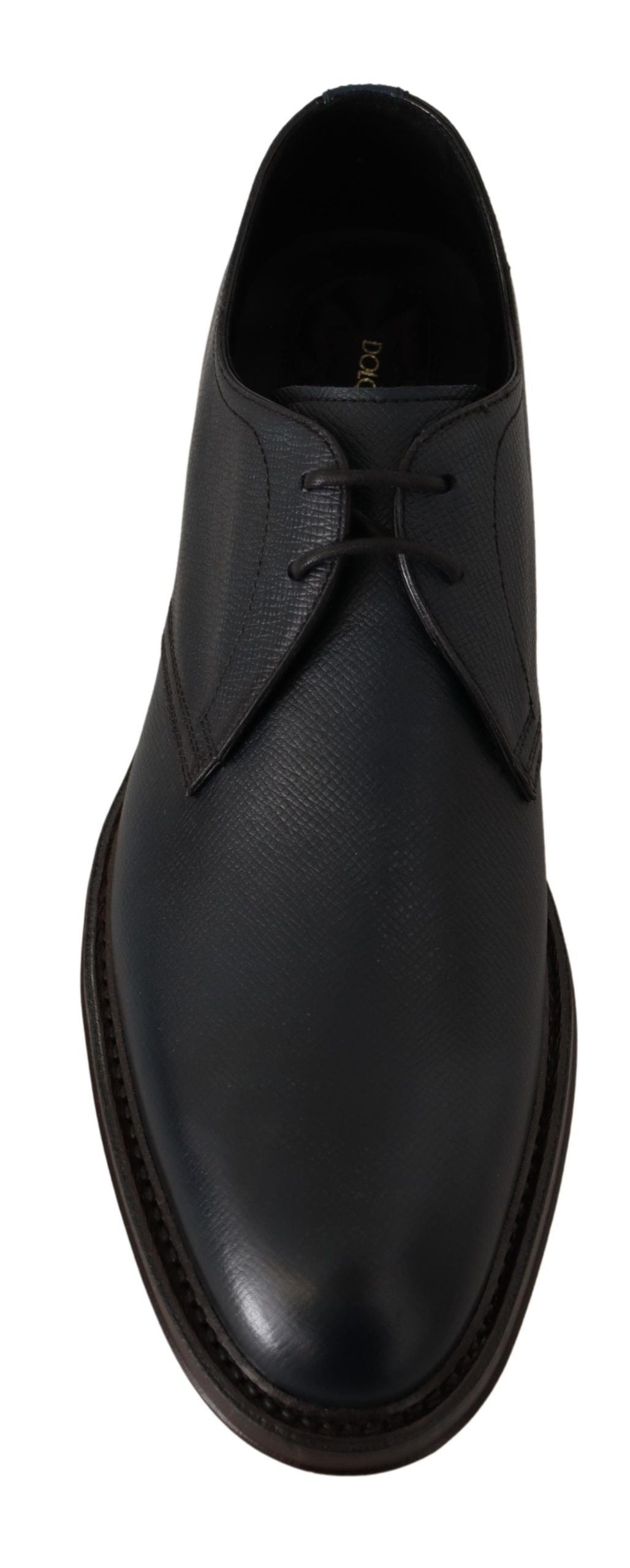 Dolce & Gabbana Blue Leather Derby Formal Shoes - DEA STILOSA MILANO
