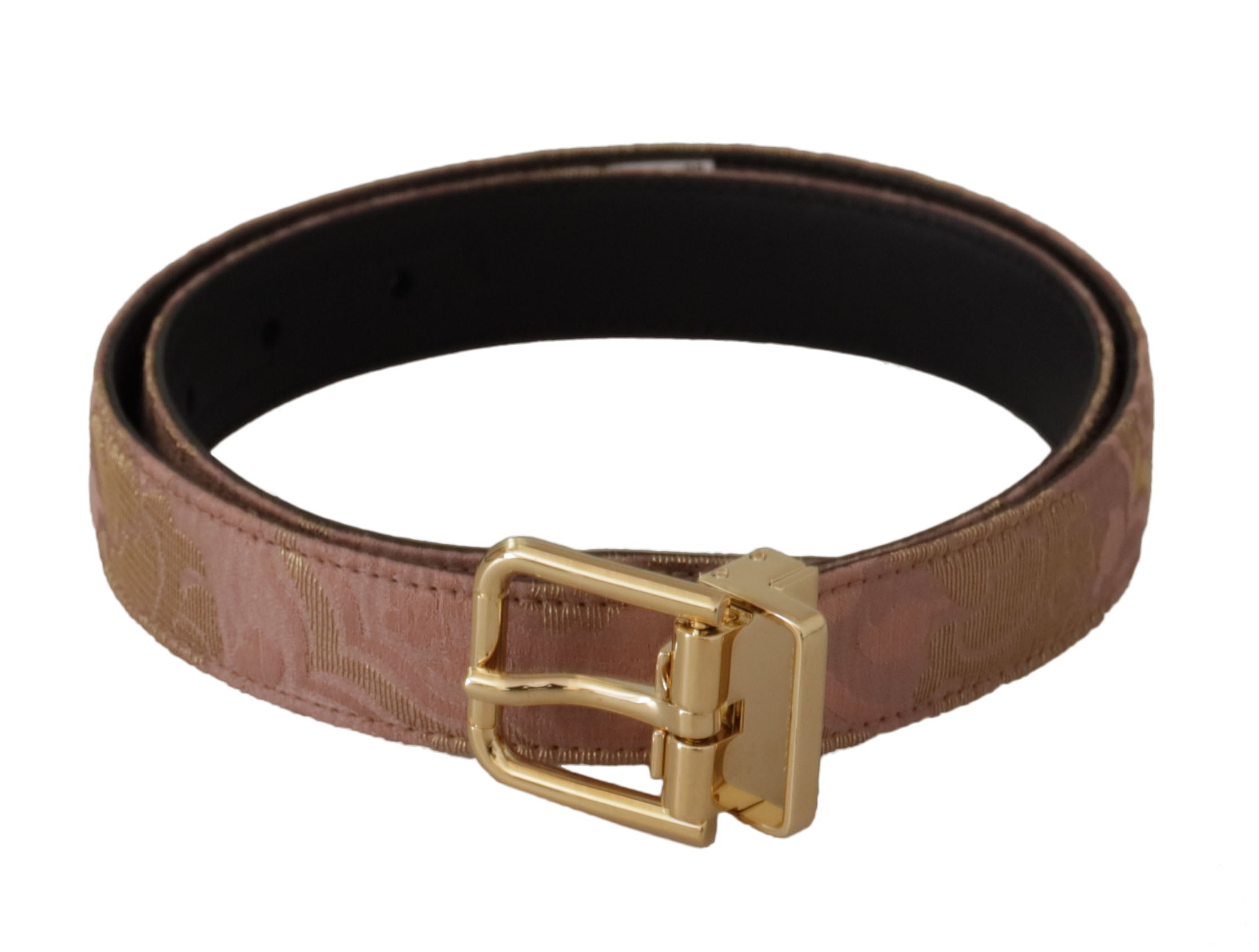 Dolce & Gabbana Rose Gold Leather Logo Engraved Metal Buckle Belt - DEA STILOSA MILANO