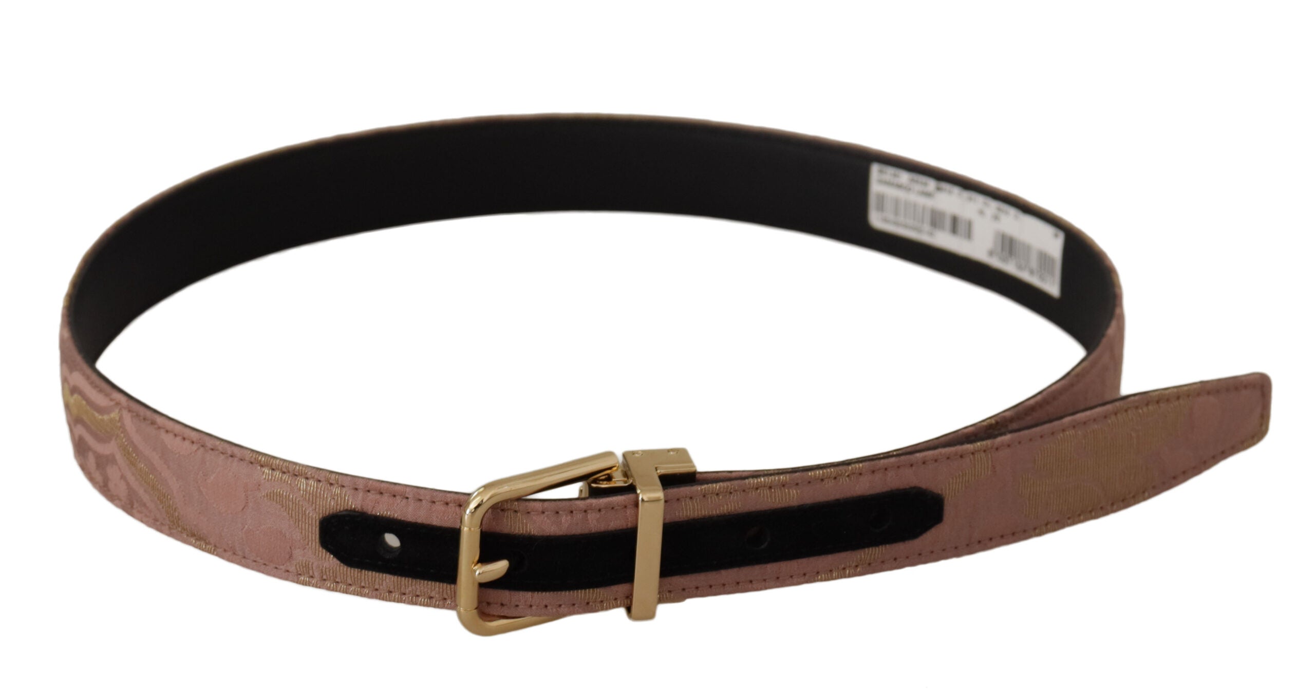 Dolce & Gabbana Rose Gold Leather Logo Engraved Metal Buckle Belt - DEA STILOSA MILANO