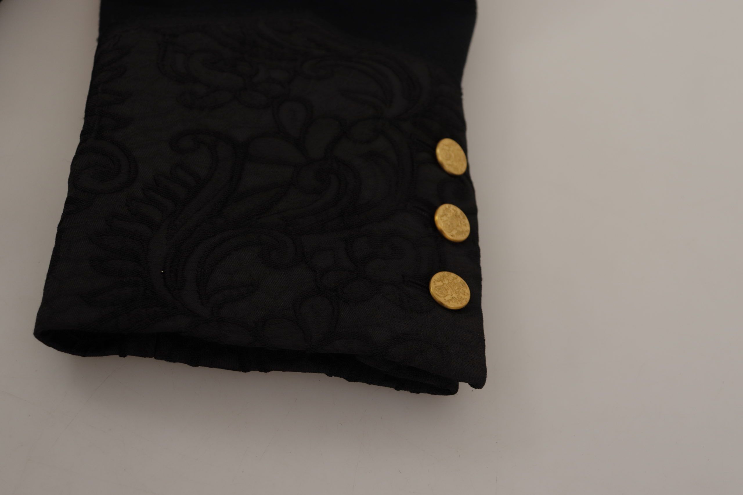 Dolce & Gabbana Black Button Embellished Cotton Blend Jacket - DEA STILOSA MILANO