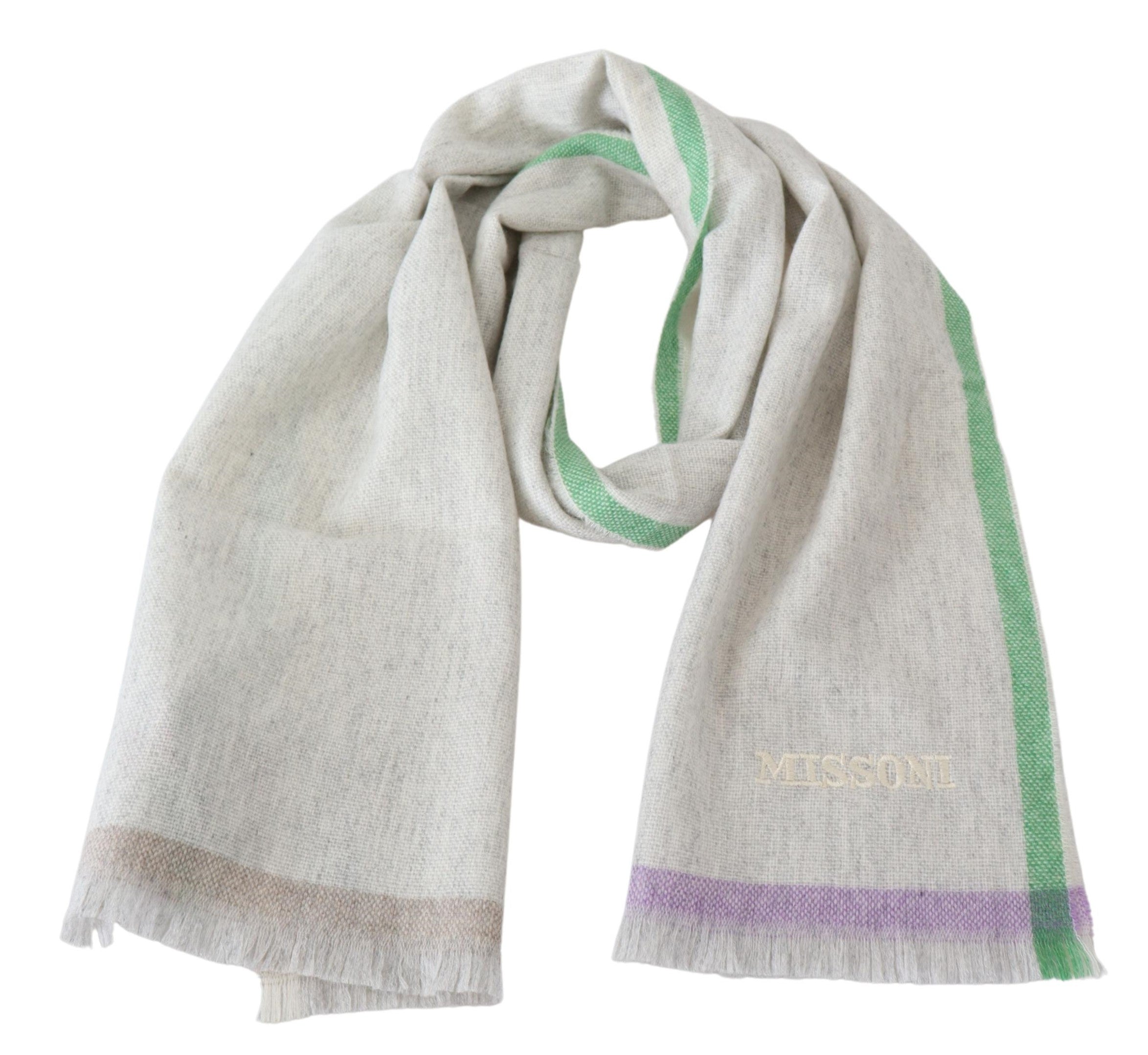 Missoni Beige 100% Cashmere Unisex Wrap Scarf - DEA STILOSA MILANO