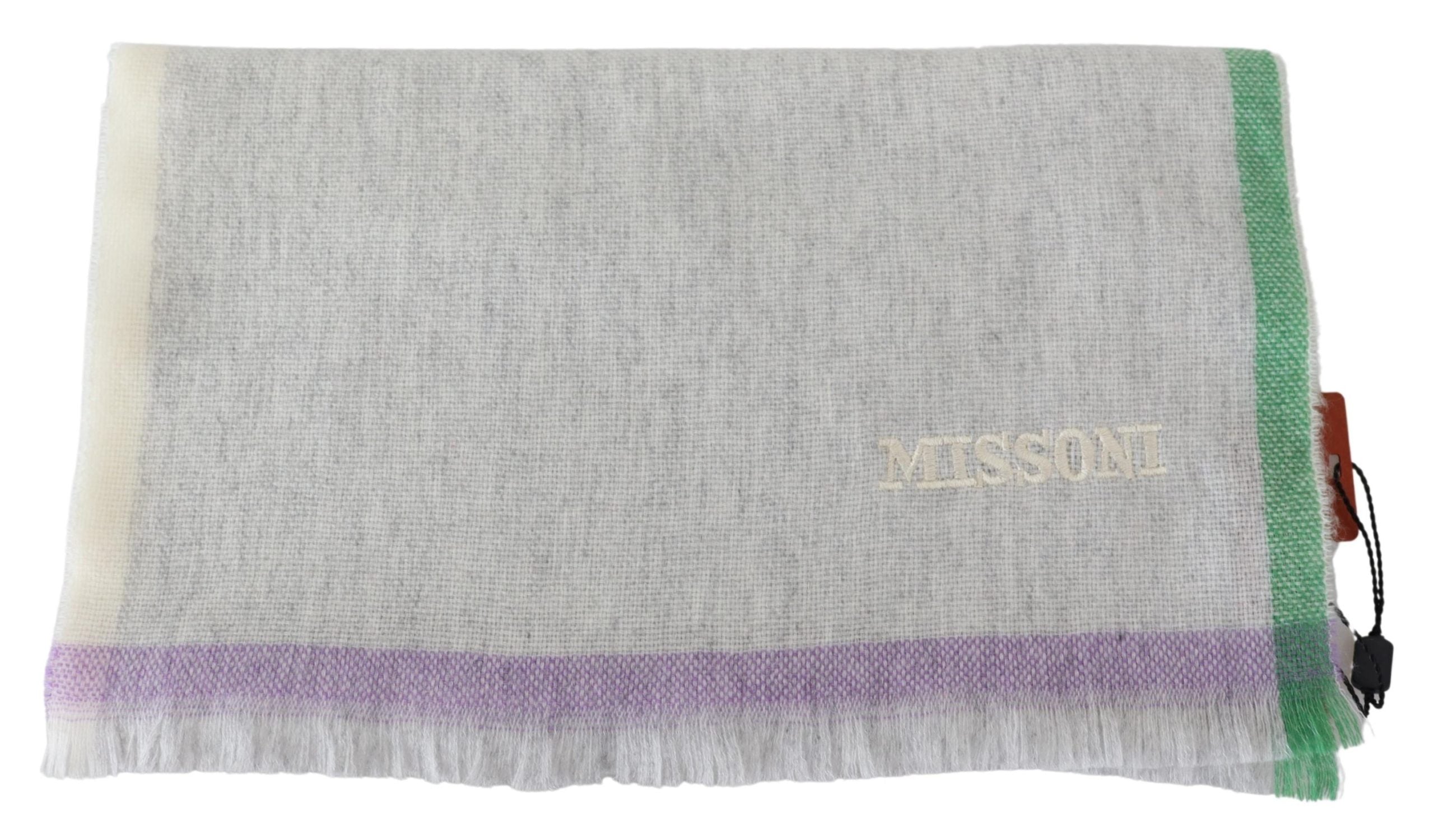 Missoni Beige 100% Cashmere Unisex Wrap Scarf - DEA STILOSA MILANO