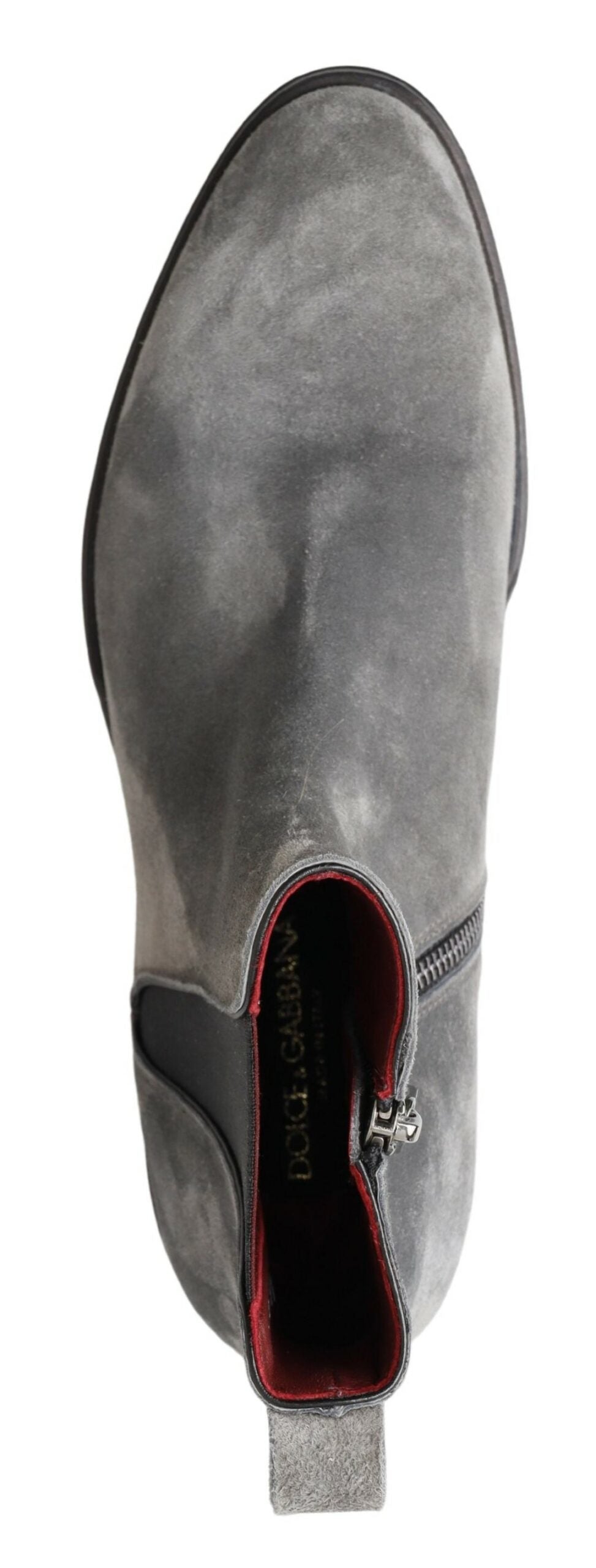 Dolce & Gabbana Gray Leather Men Ankle Boots Shoes - DEA STILOSA MILANO