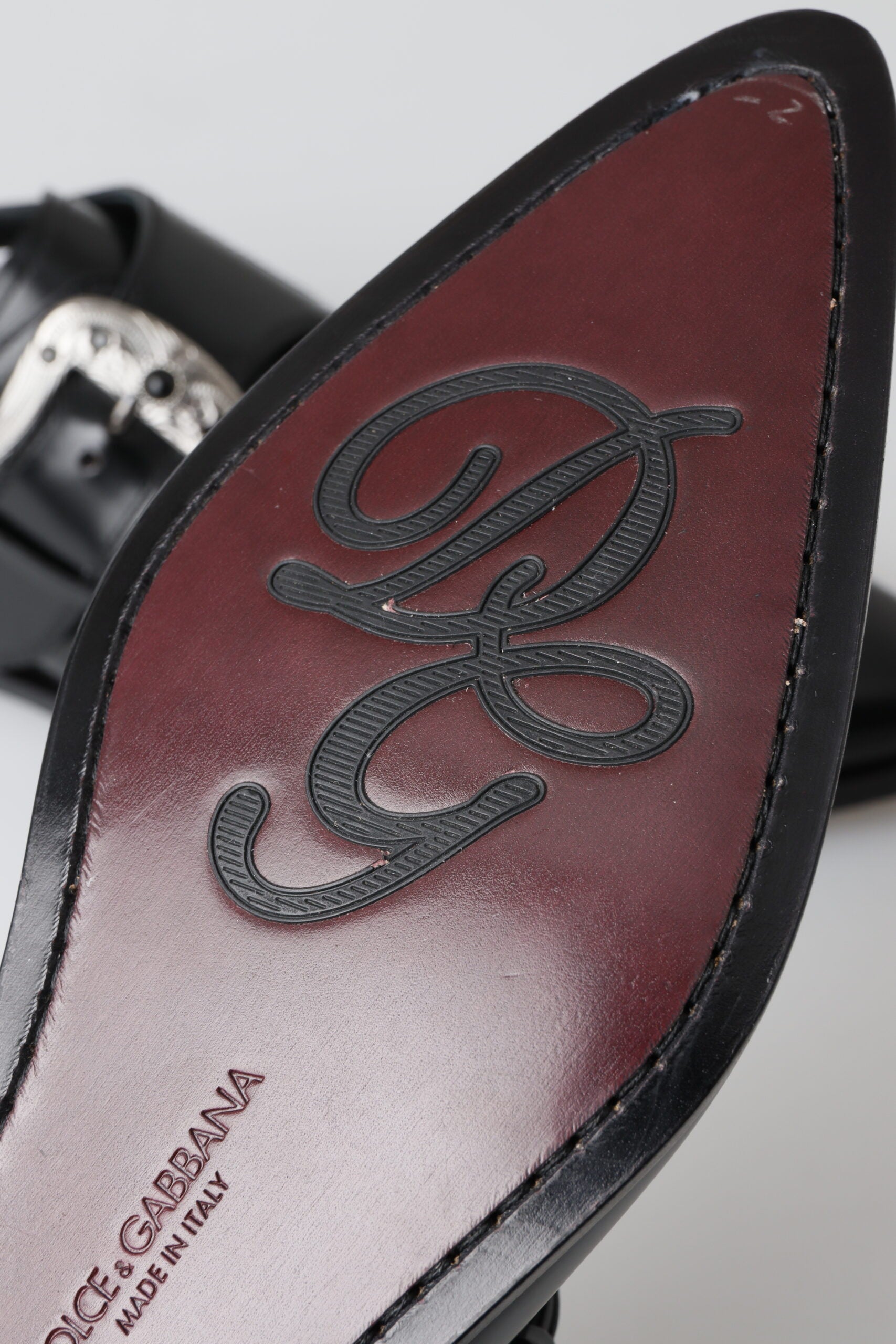 Dolce & Gabbana Black Leather Monk Strap Dress Formal Shoes - DEA STILOSA MILANO