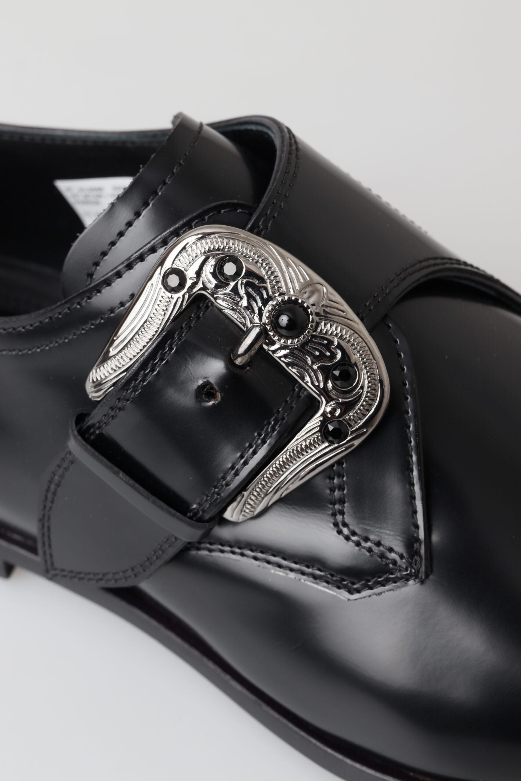 Dolce & Gabbana Black Leather Monk Strap Dress Formal Shoes - DEA STILOSA MILANO
