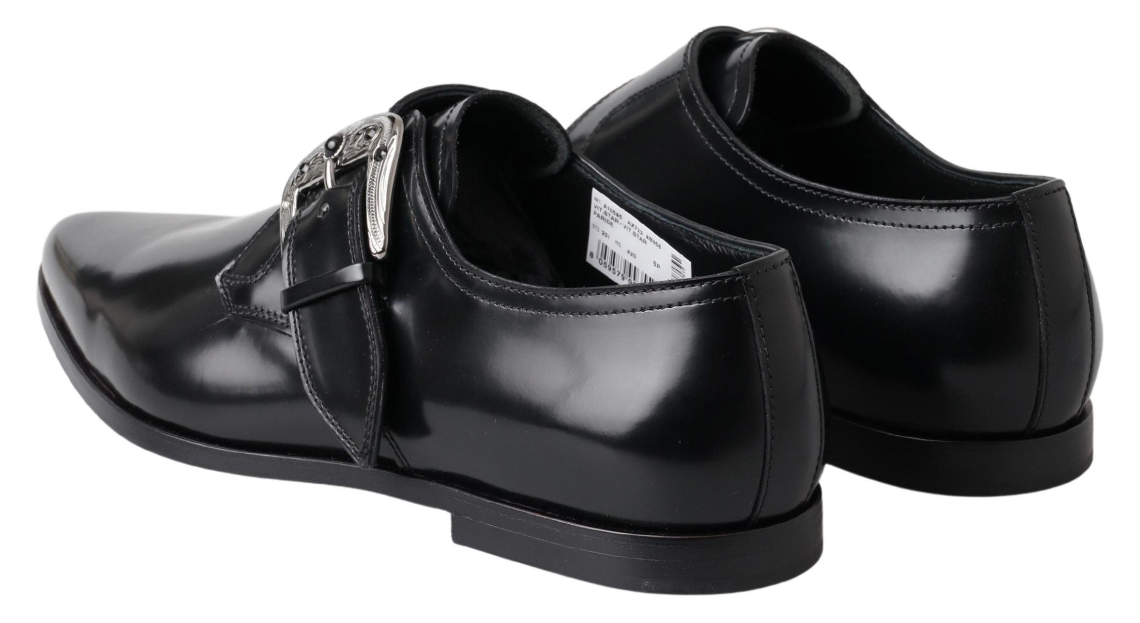 Dolce & Gabbana Black Leather Monk Strap Dress Formal Shoes - DEA STILOSA MILANO