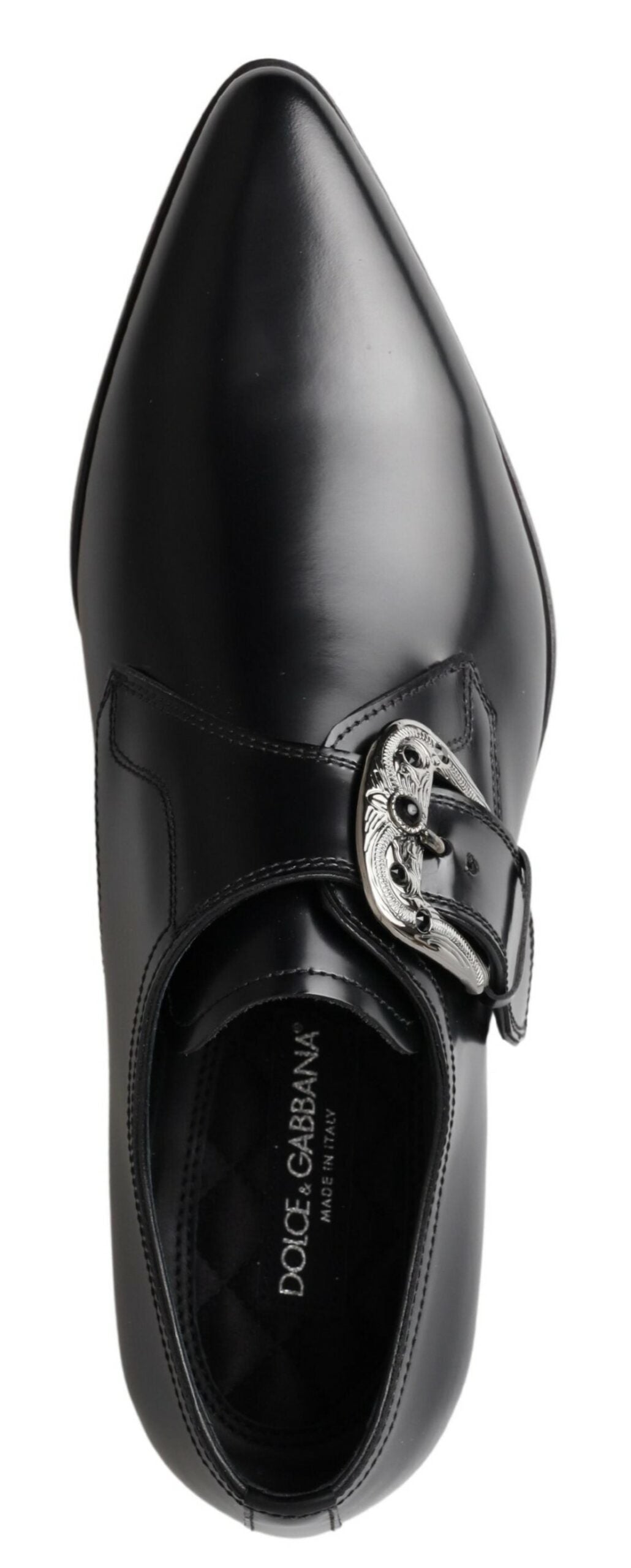 Dolce & Gabbana Black Leather Monk Strap Dress Formal Shoes - DEA STILOSA MILANO