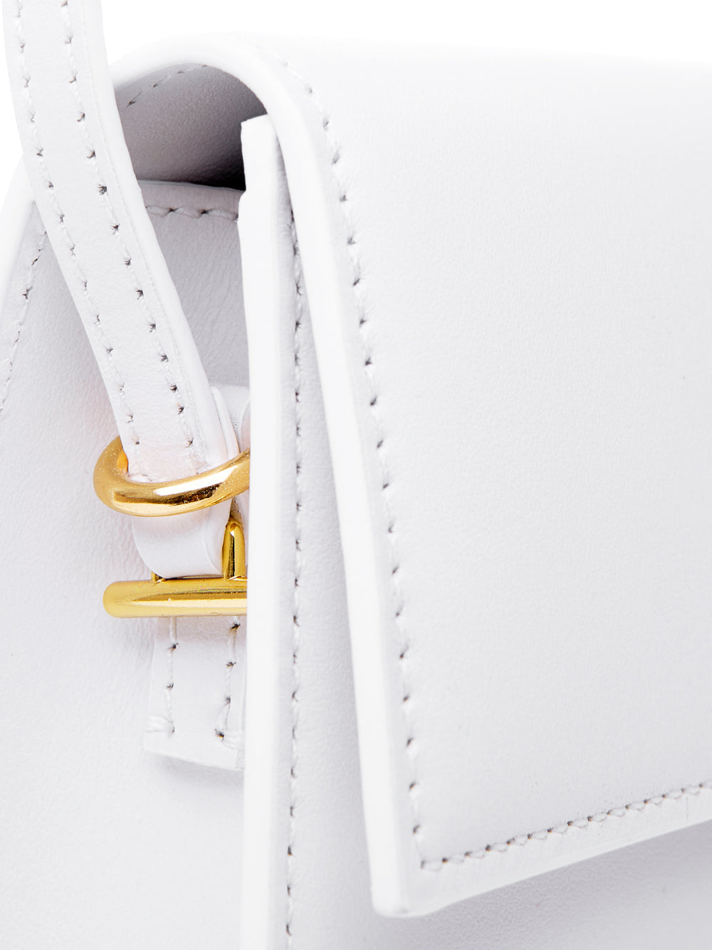 Jacquemus White Leather Le Bambino Long Shoulder Bag - DEA STILOSA MILANO