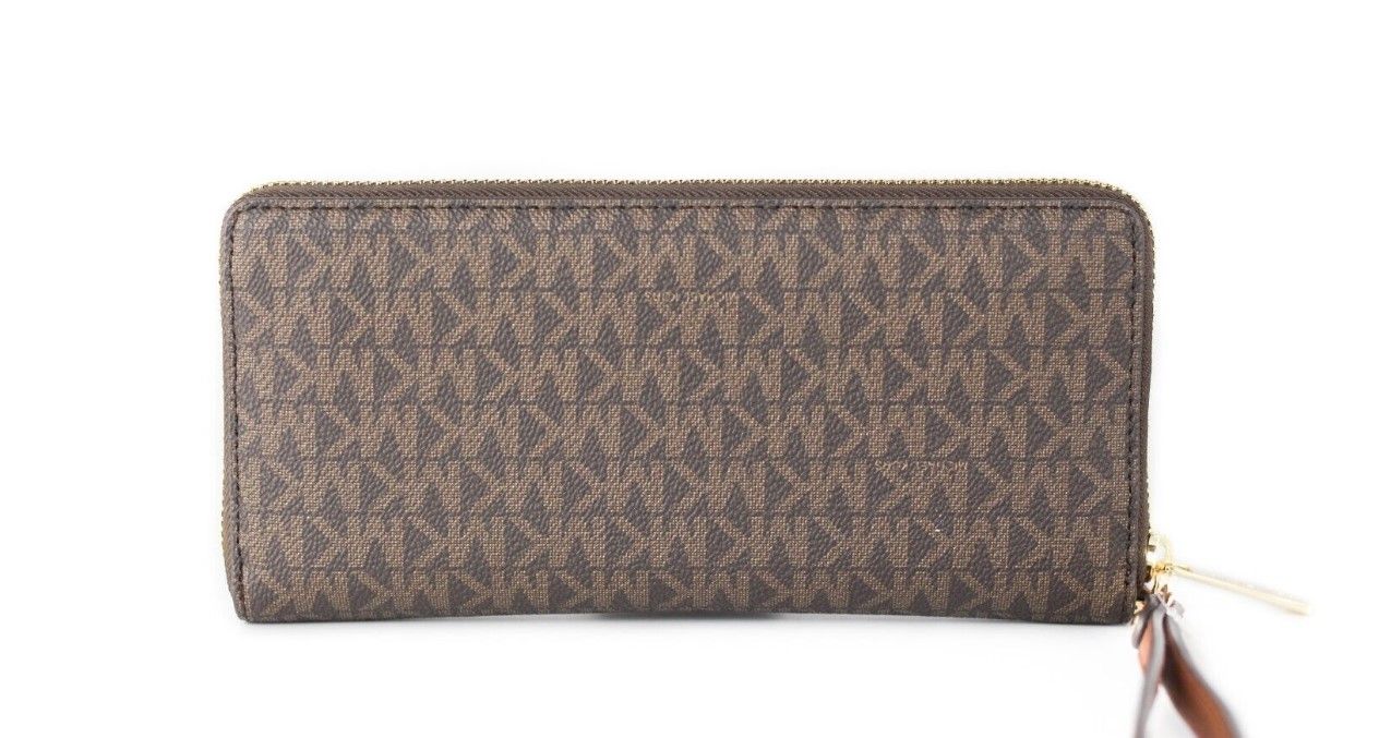 Michael Kors Jet Set Travel Large Brown Signature Continental Wristlet Wallet - DEA STILOSA MILANO