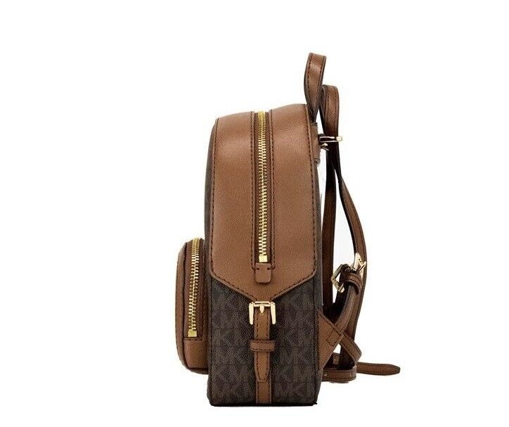 Michael Kors Jaycee mini XS Brown Signature PVC Zip Pocket Shoulder Backpack Bag - DEA STILOSA MILANO