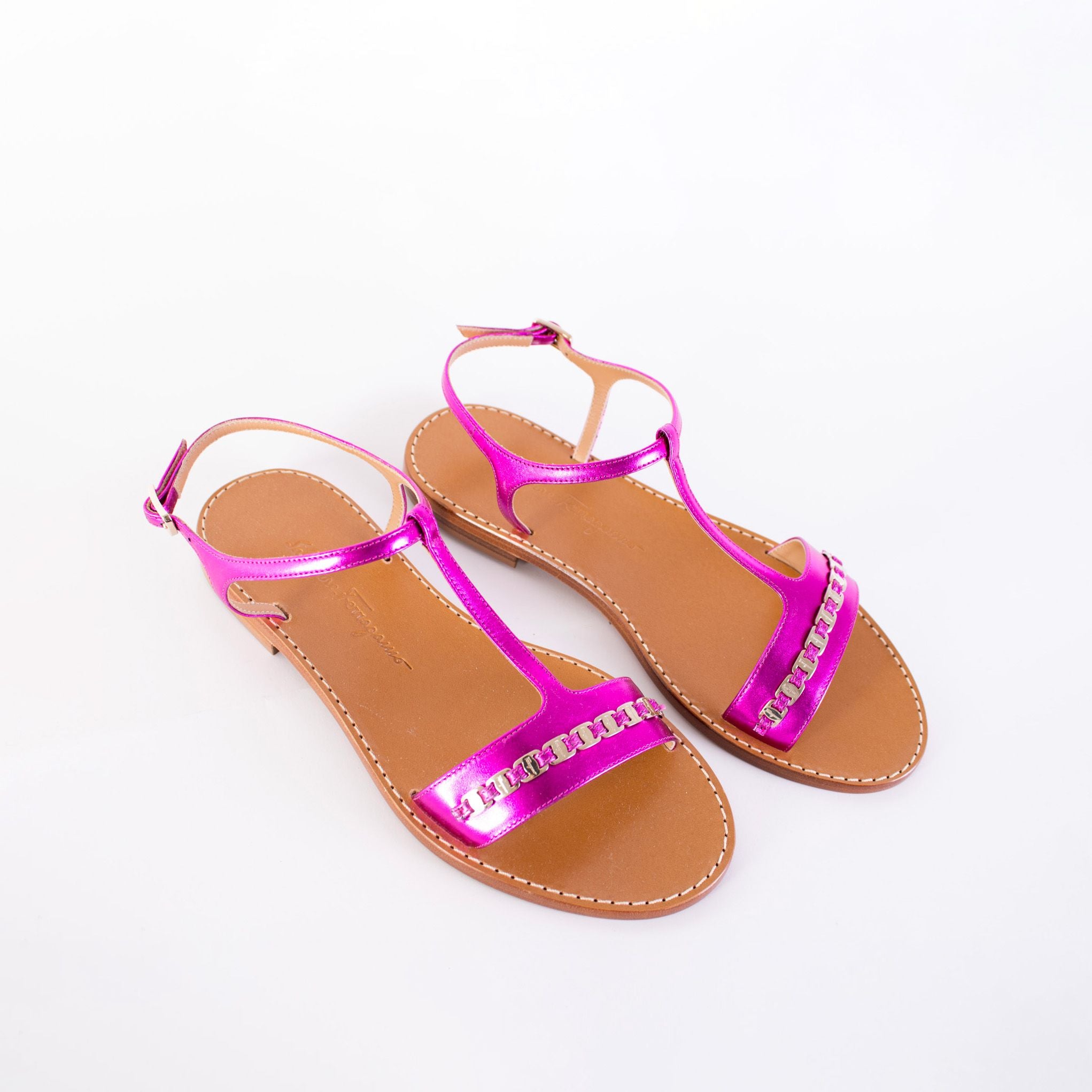 Salvatore Ferragamo Fuchsia Leather Tremiti Sandals - DEA STILOSA MILANO