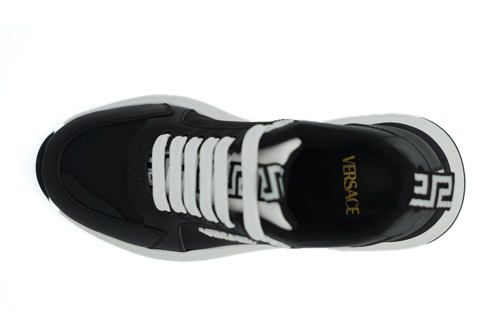 Versace Black and White Calf Leather Sneakers - DEA STILOSA MILANO
