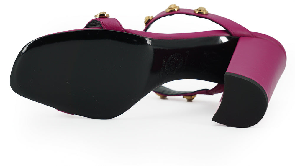 Versace Purple Calf Leather High Heel Sandals - DEA STILOSA MILANO