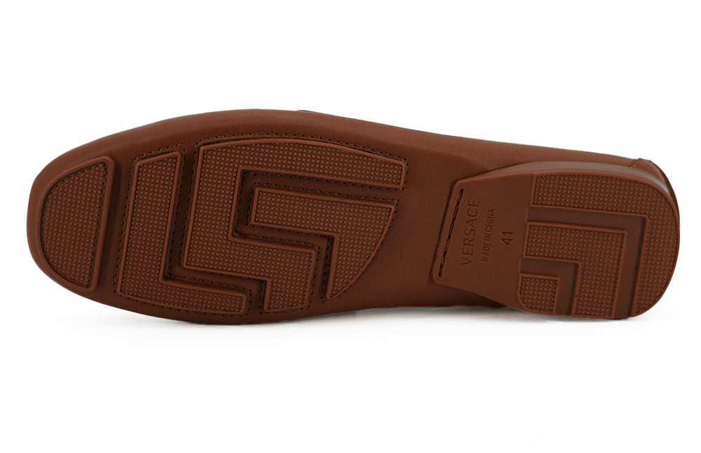 Versace Natural Brown Calf Leather Loafers Shoes - DEA STILOSA MILANO