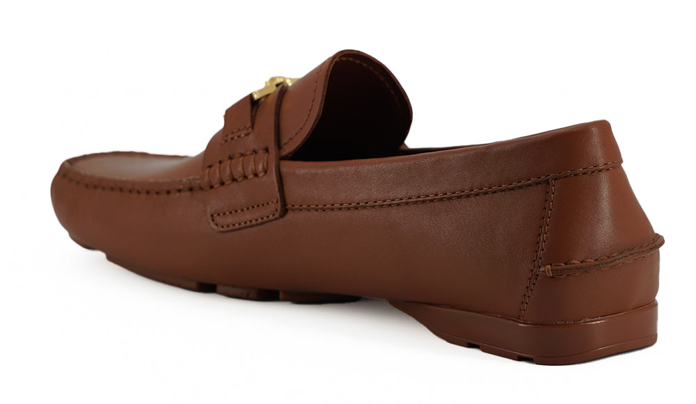 Versace Natural Brown Calf Leather Loafers Shoes - DEA STILOSA MILANO