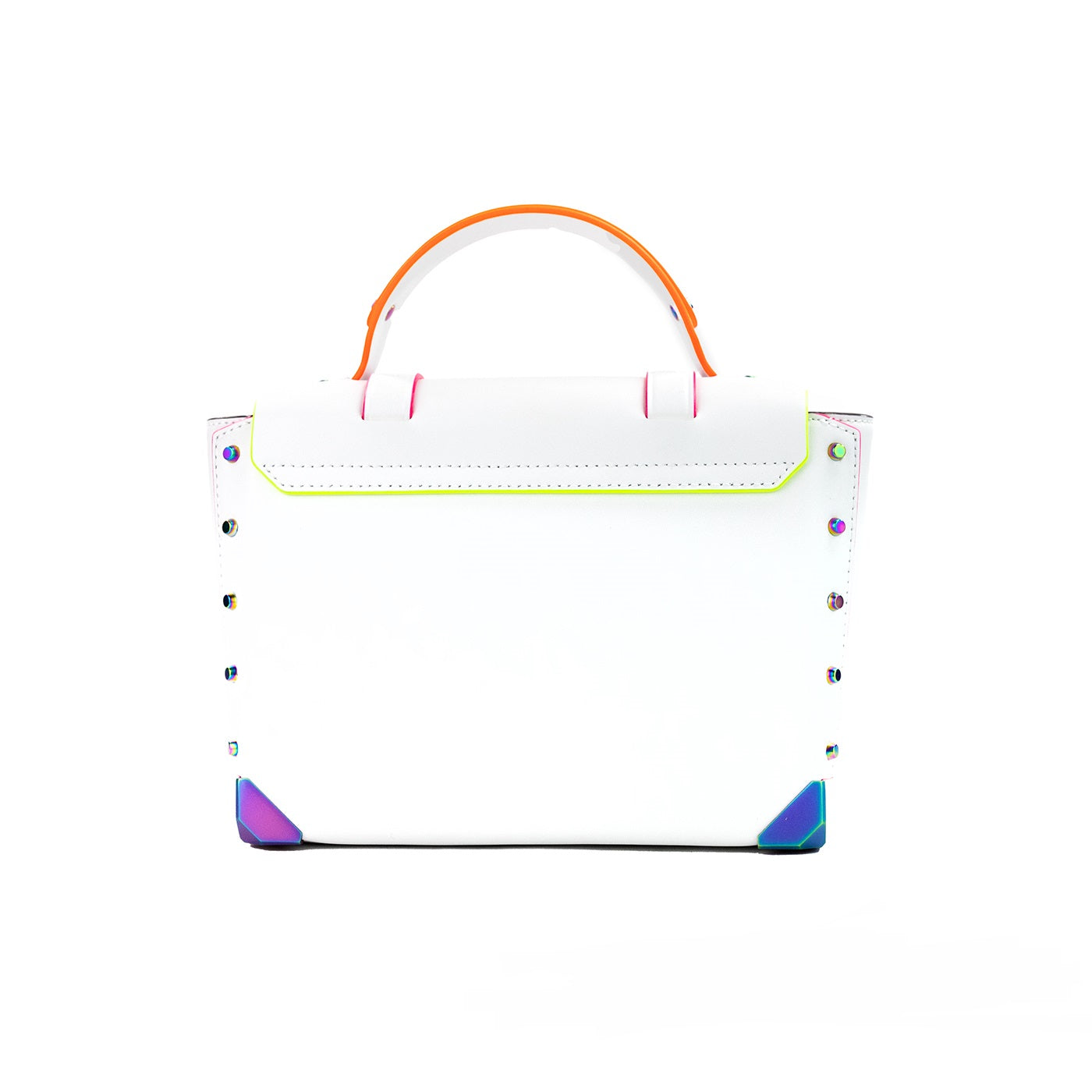 Michael Kors Manhattan Optic White Contrast Trim Leather Top Handle Satchel Bag - DEA STILOSA MILANO