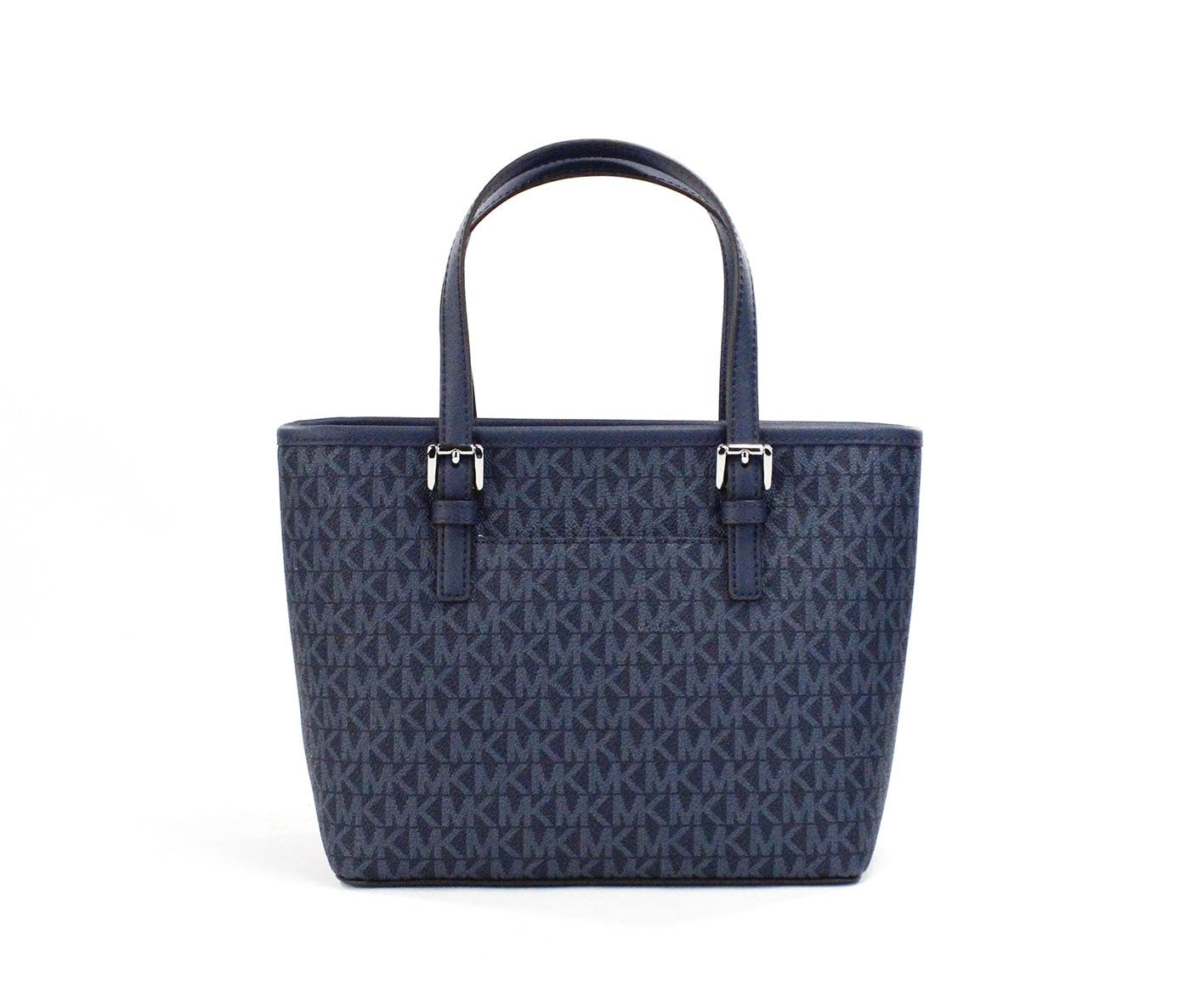 Michael Kors Jet Set Navy PVC Leather XS Carryall Top Zip Tote Bag Purse - DEA STILOSA MILANO