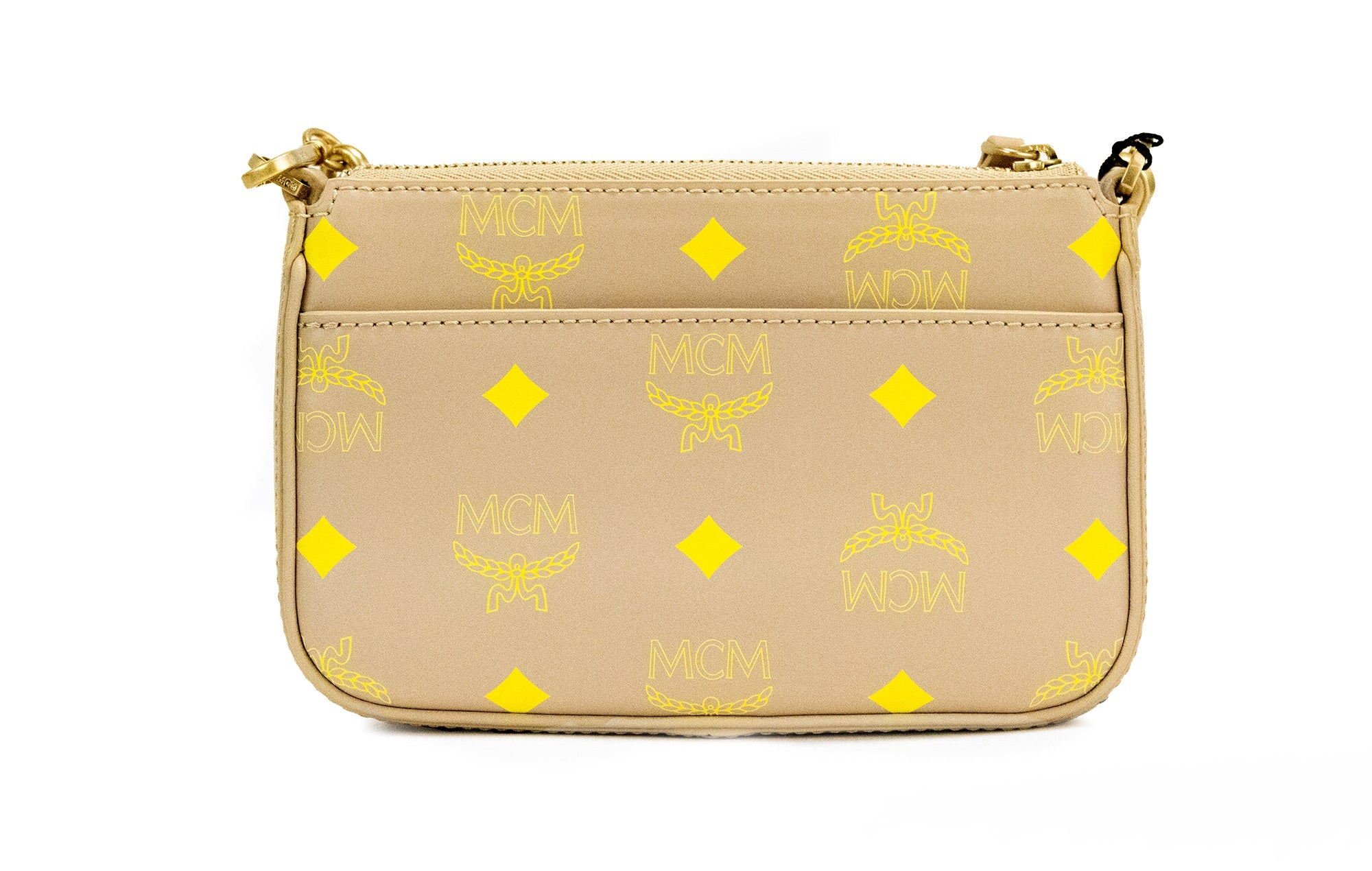 MCM Color Splash Logo Croissant Smooth Leather Mini Pouch Crossbody Handbag - DEA STILOSA MILANO