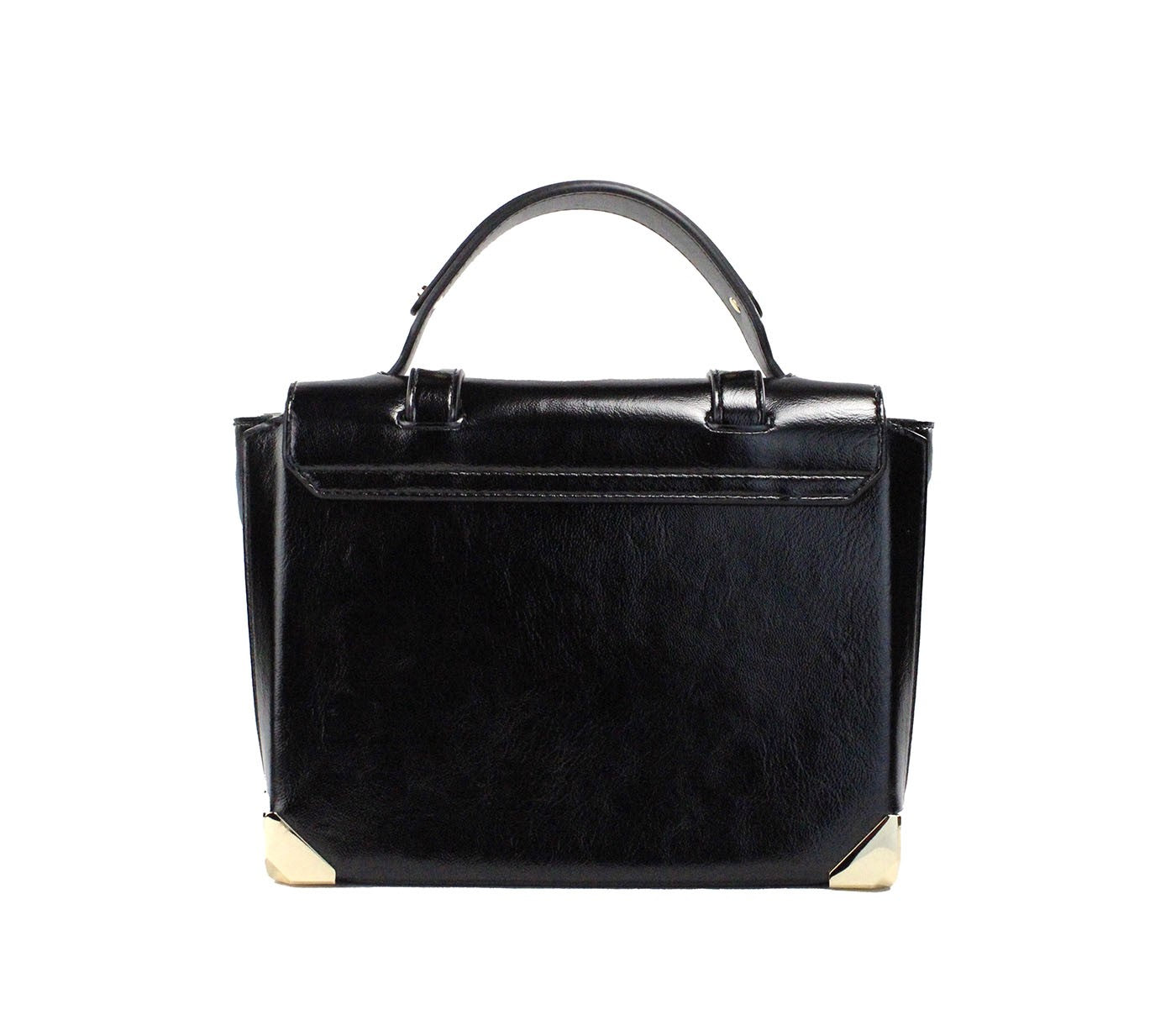 Michael Kors Manhattan Medium Slick Black Leather Top Handle School Satchel Bag - DEA STILOSA MILANO
