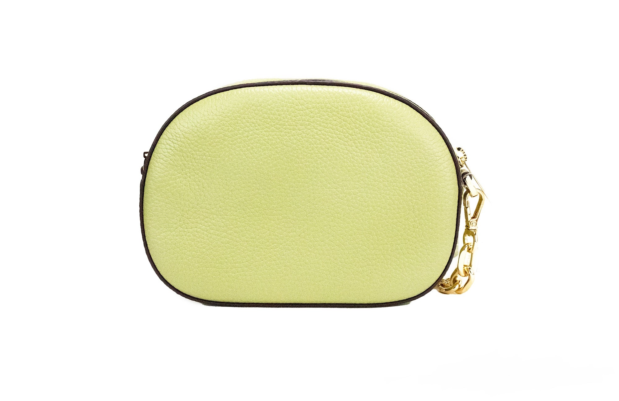 Michael Kors Jet Set Glam Light Sage Leather Front Pocket Oval Crossbody Handbag - DEA STILOSA MILANO
