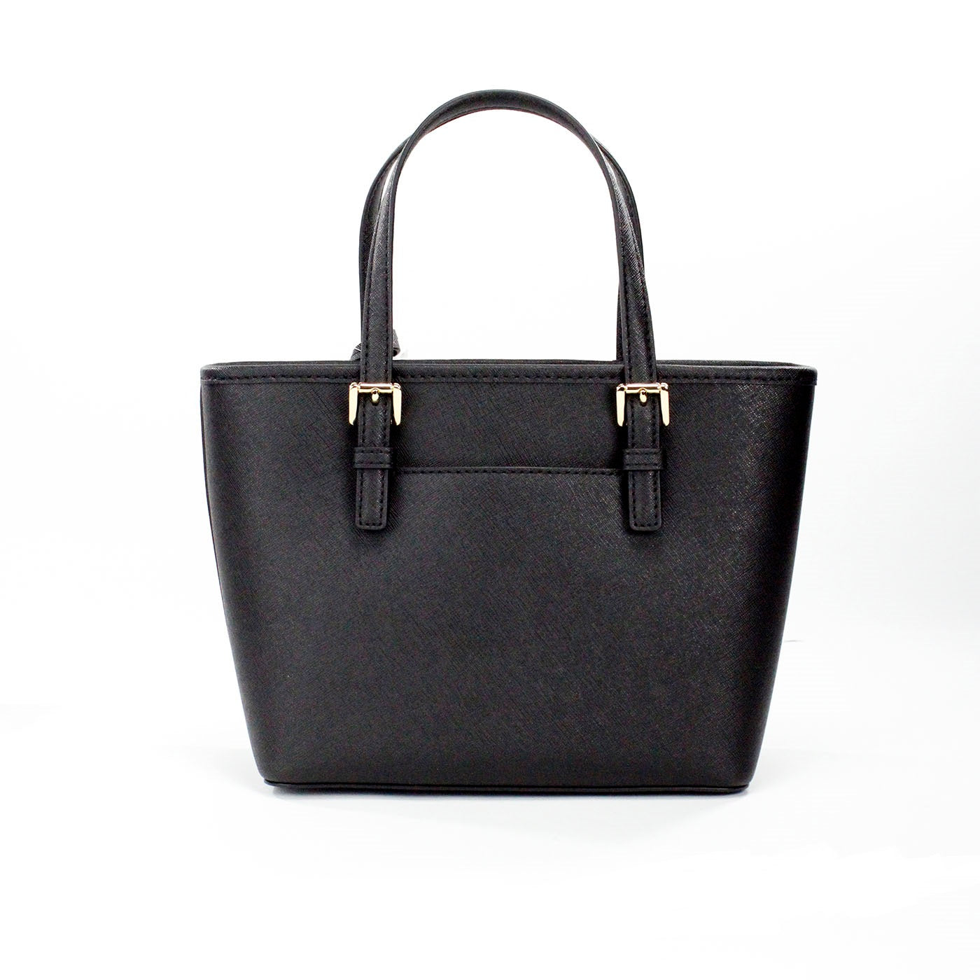 Michael Kors Jet Set Black Saffiano Leather XS Carryall Top Zip Tote Bag Purse - DEA STILOSA MILANO