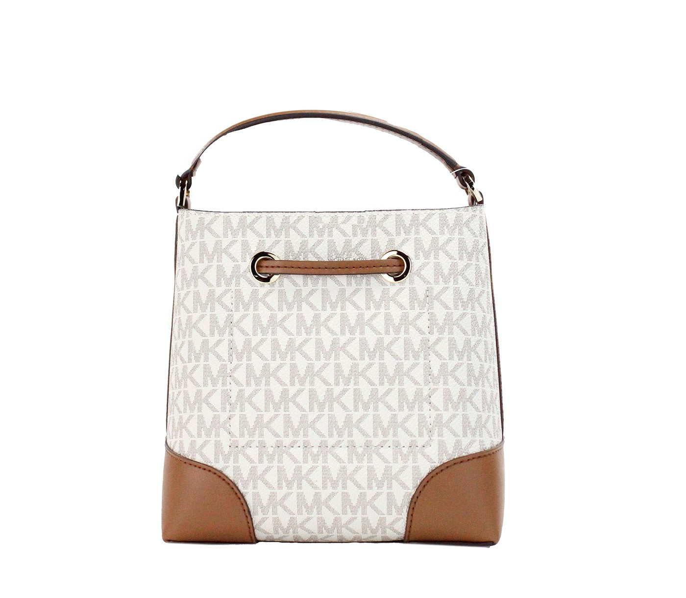 Michael Kors Mercer Small Vanilla Signature Leather Bucket Crossbody Bag - DEA STILOSA MILANO