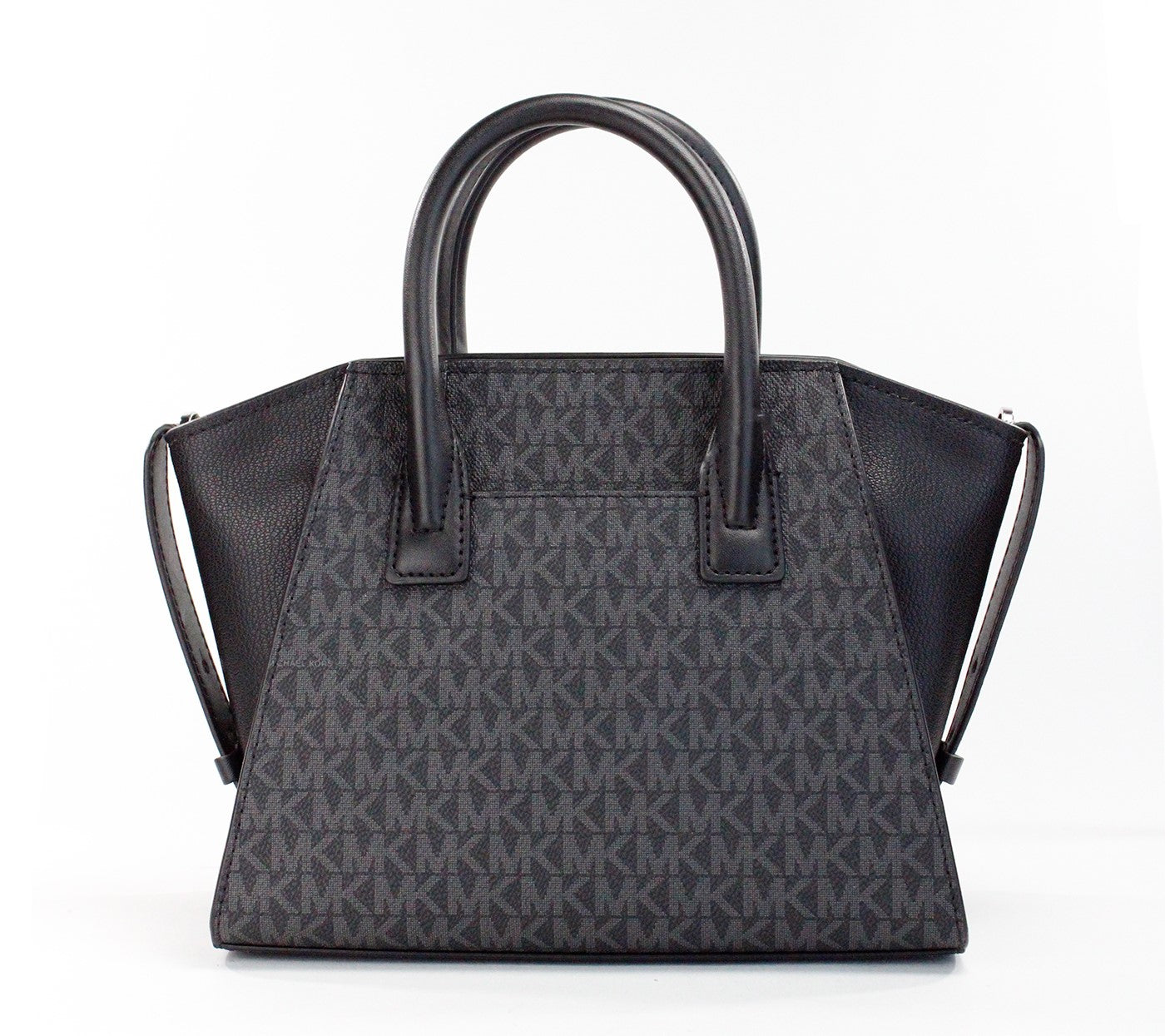 Michael Kors Avril Small Black PVC Leather Top Zip Satchel Crossbody Bag Purse - DEA STILOSA MILANO