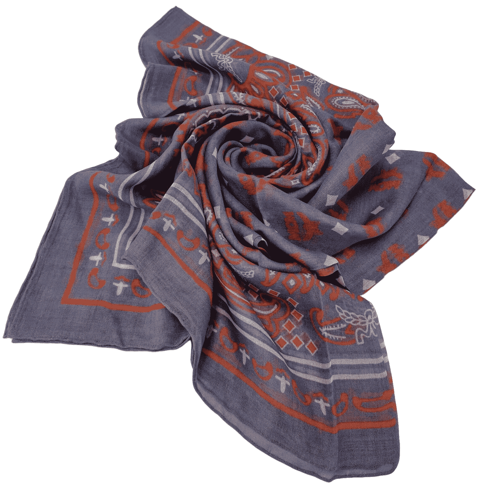 MCM Stonewash Modal Silk Paisley Print Jacquard Scarf - DEA STILOSA MILANO