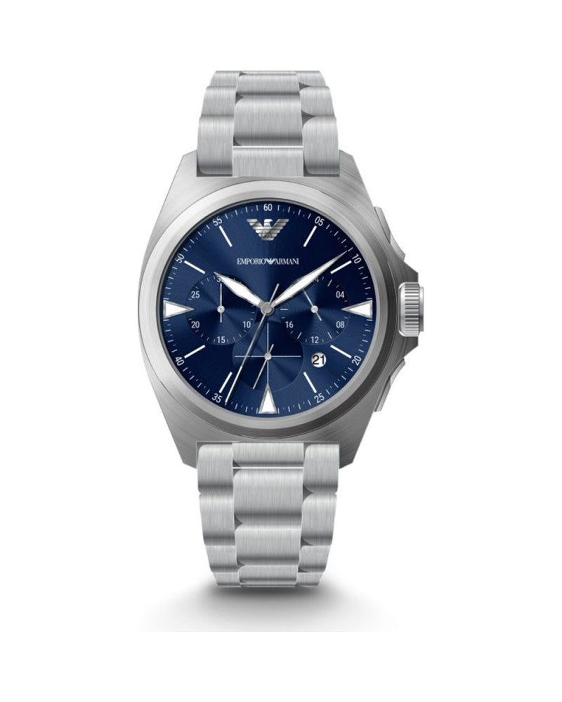 Emporio Armani Silver Steel Chronograph Watch - DEA STILOSA MILANO