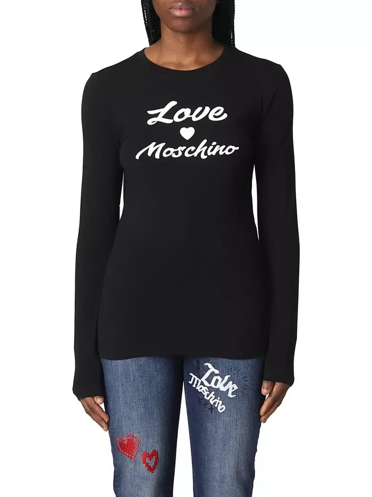 Love Moschino Black Cotton Tops & T-Shirt - DEA STILOSA MILANO
