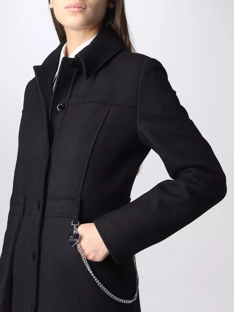 Love Moschino Black Wool Jackets & Coat - DEA STILOSA MILANO